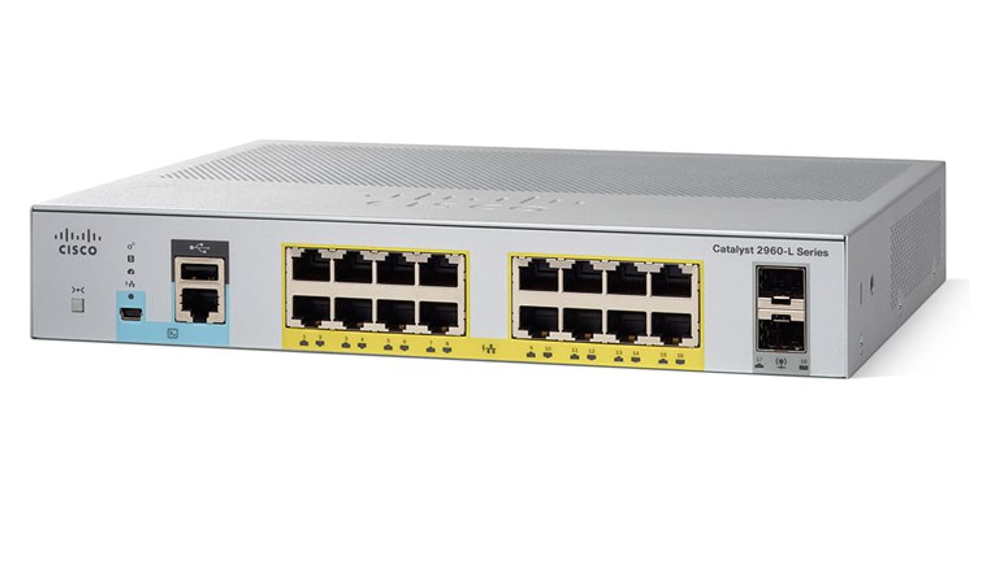 

CISCO Catalyst 1000 16-Port Gigabit PoE+ PoE Budget 120W 2 x 1G SFP Uplinks LAN Base with external power supply