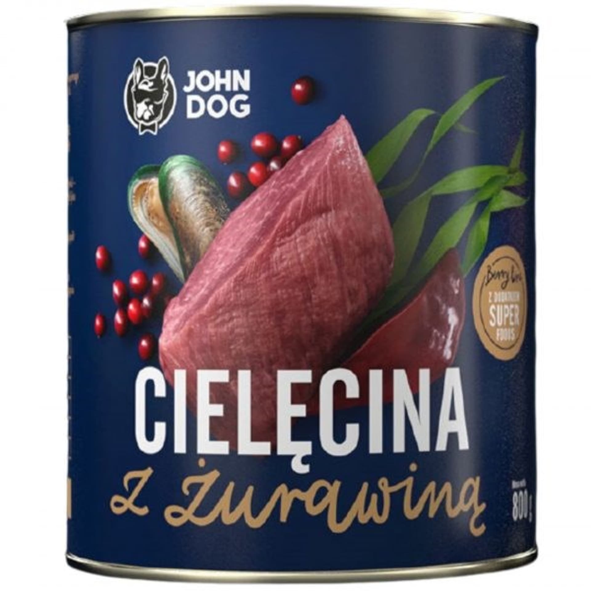 

John Dog BERRY Adult cielęcina z żurawiną 800g*6