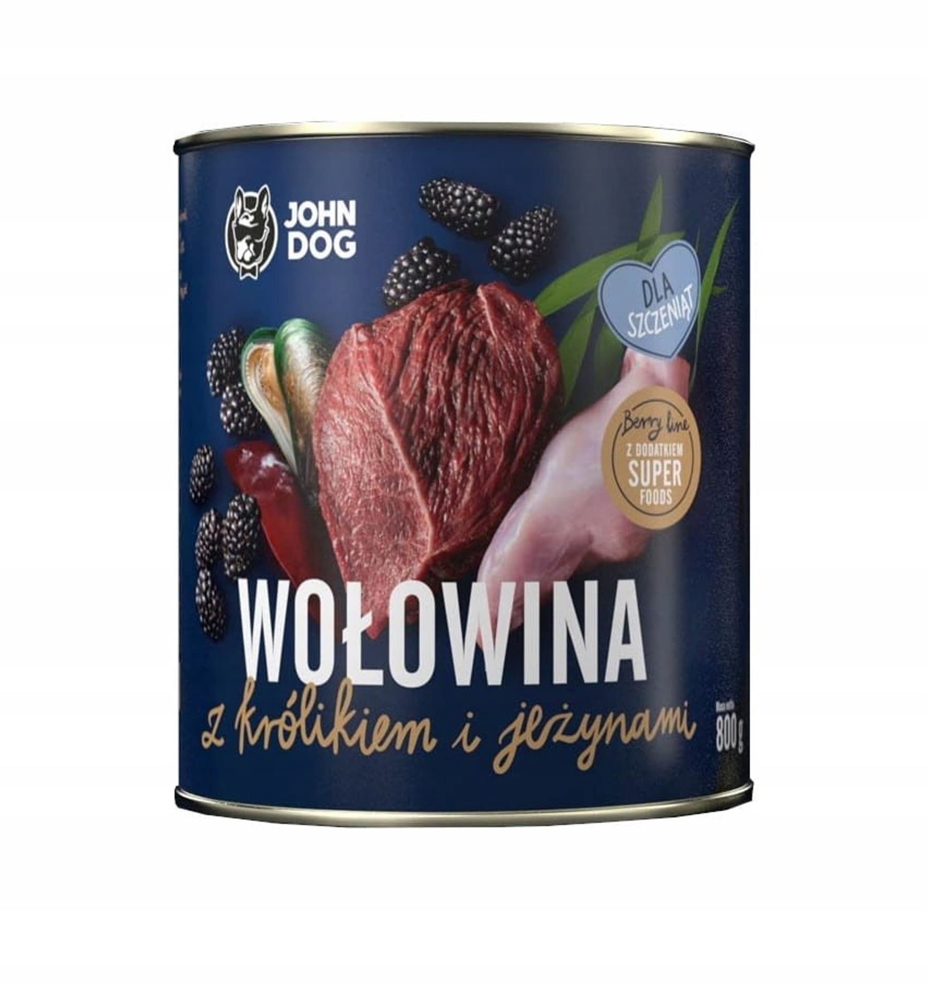 

John Dog BERRY wołowina i królik z jeżynami 800g*6