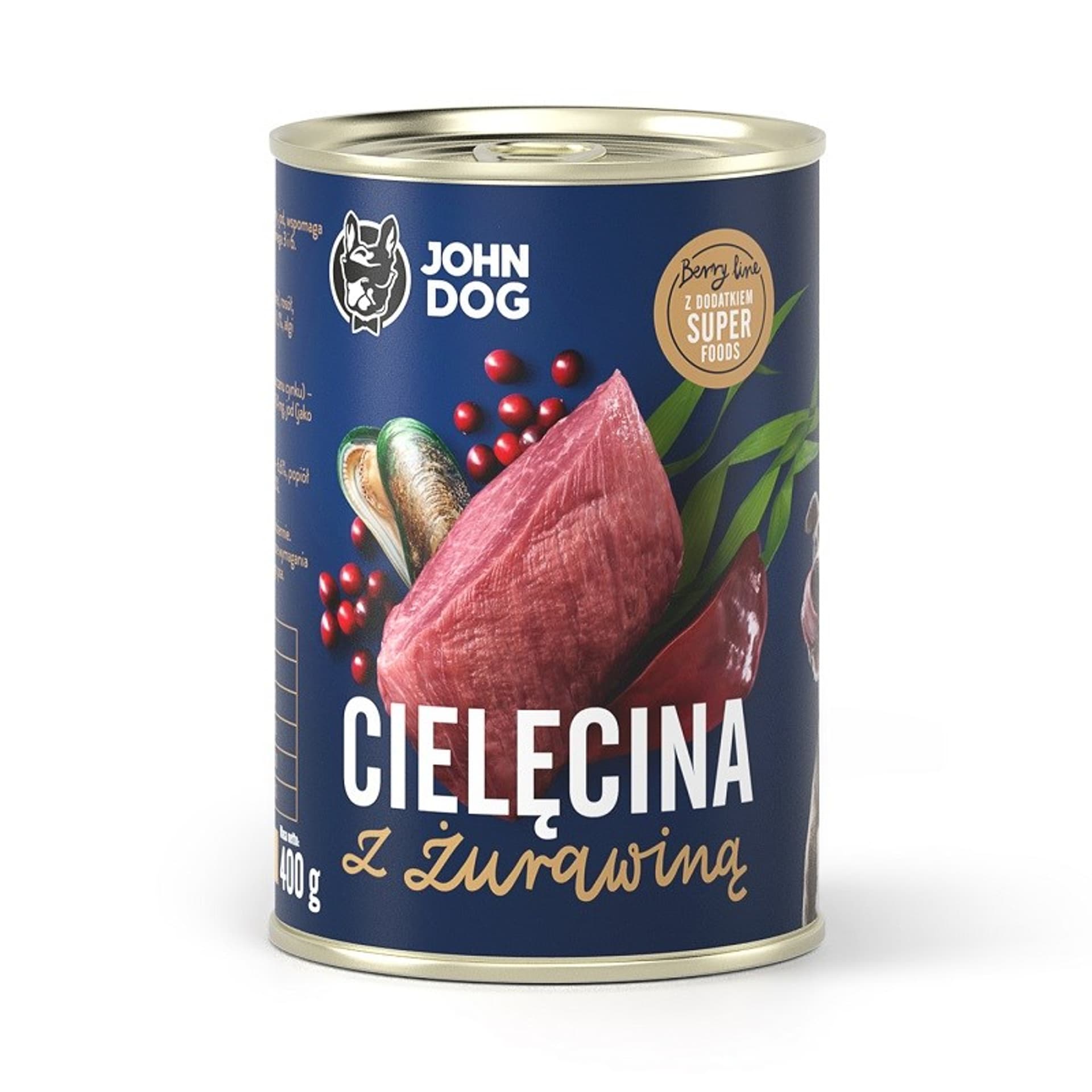 

John Dog BERRY Adult cielęcina z żurawiną 400g*6