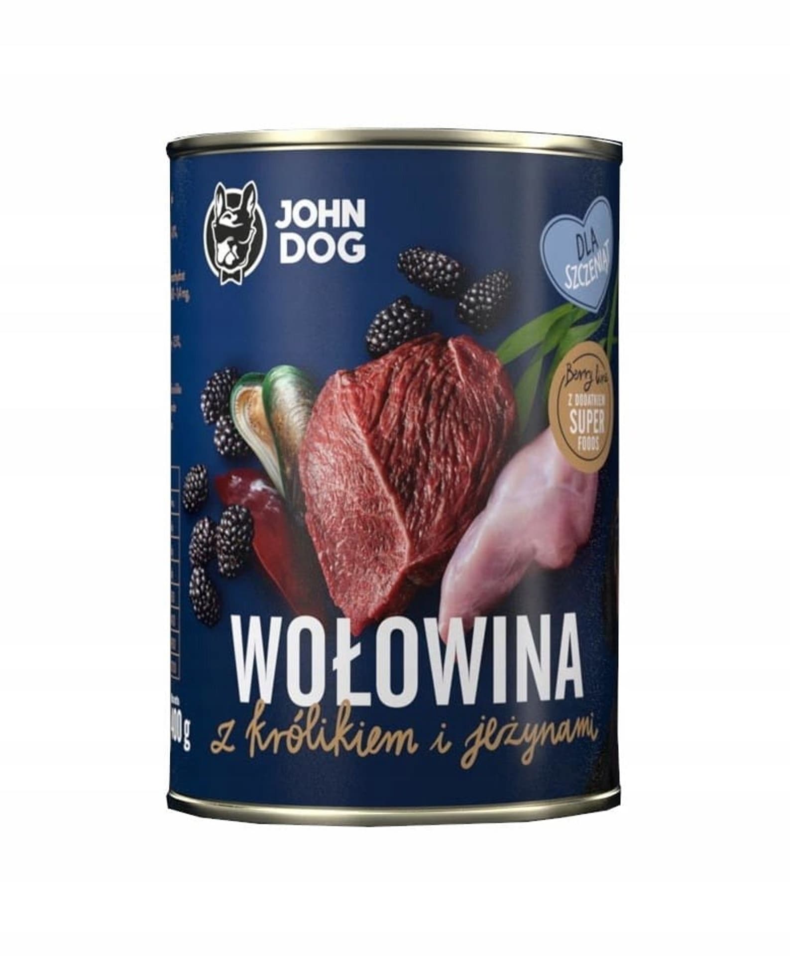 

John Dog BERRY wołowina i królik z jeżynami400g*6