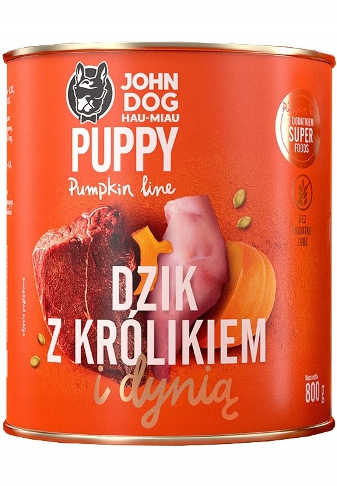 

John Dog PUMPKIN Puppy dzik,królik,dynia800g*6