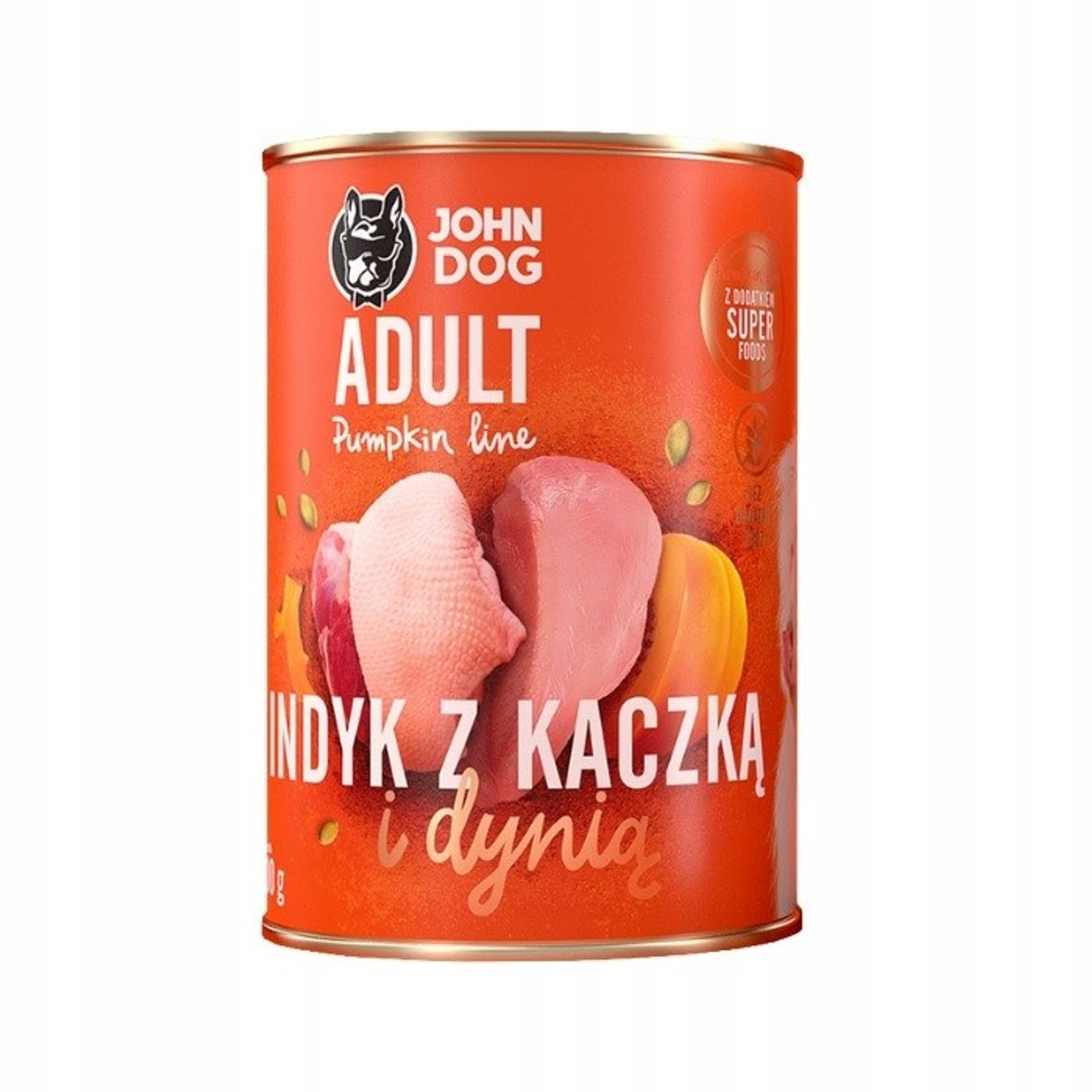 

John Dog PUMPKIN Adult indyk z kaczką idynią400g*6