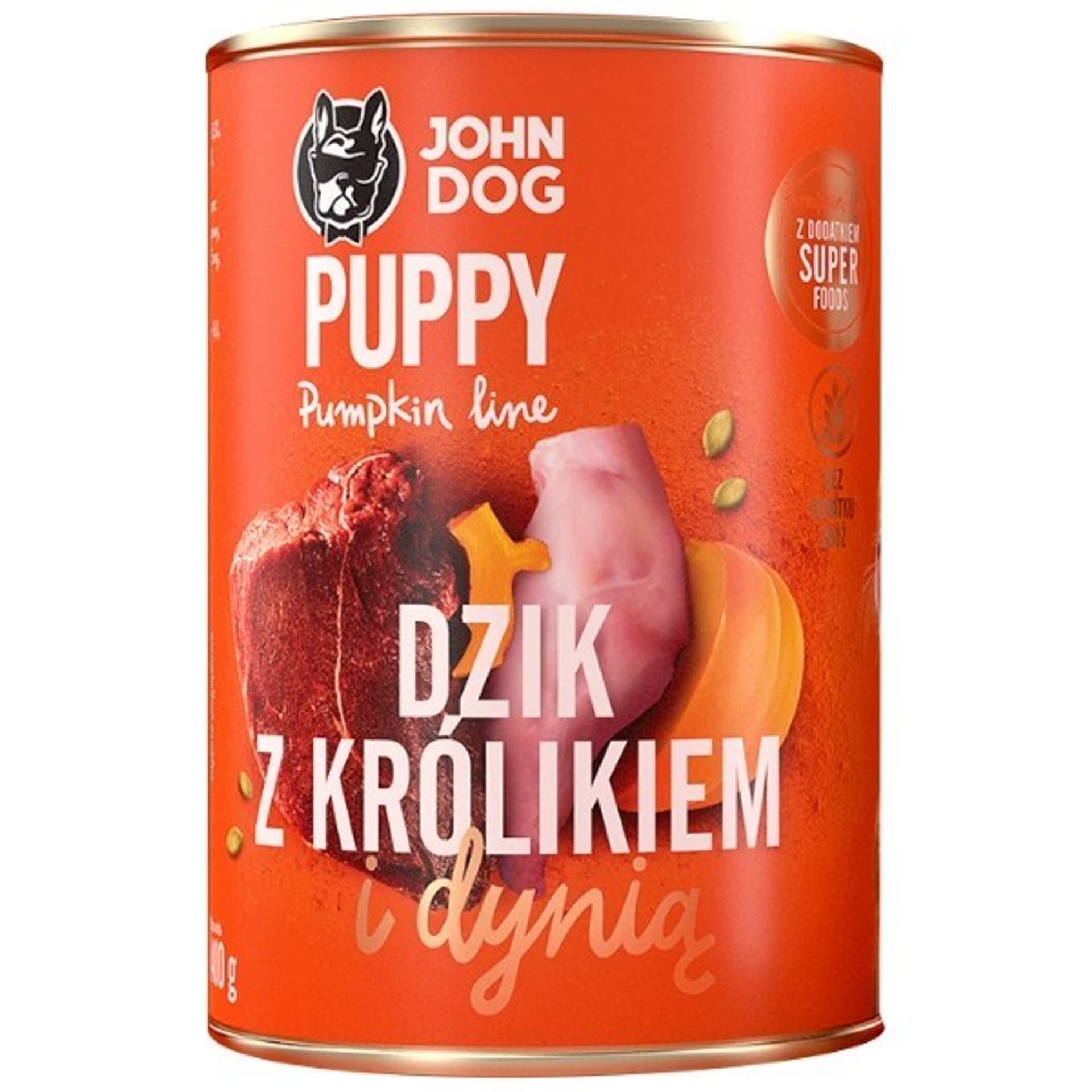 

John Dog PUMPKIN SZCZENIAK dzik,królik,dynia400g*6