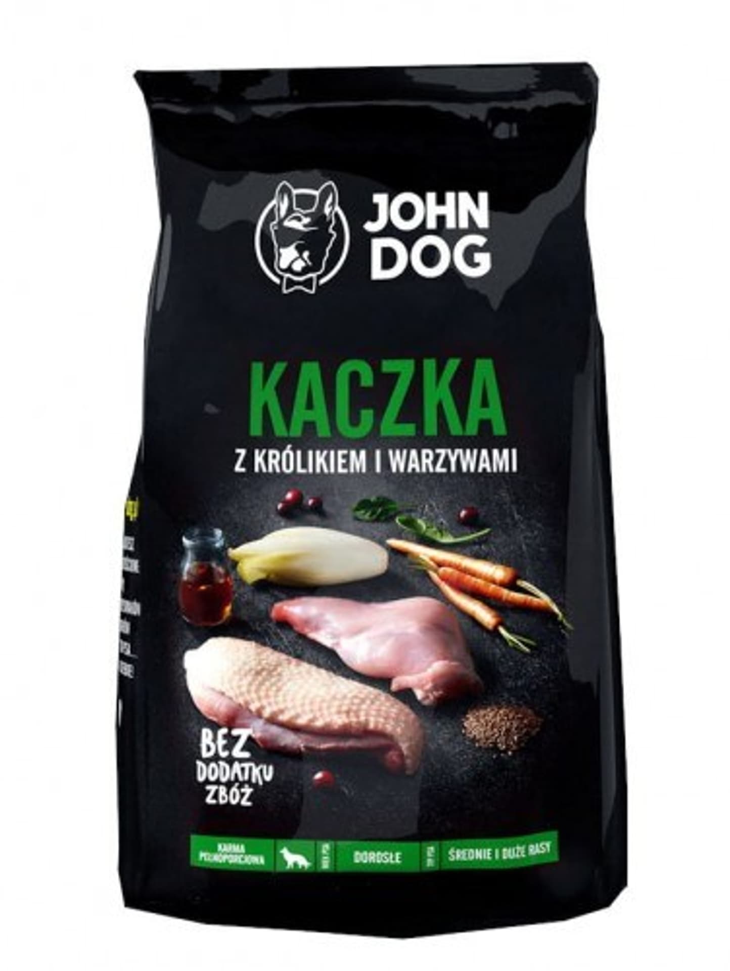 

John Dog Adult kaczka z królikiem i warzywami12kg śr/d pies