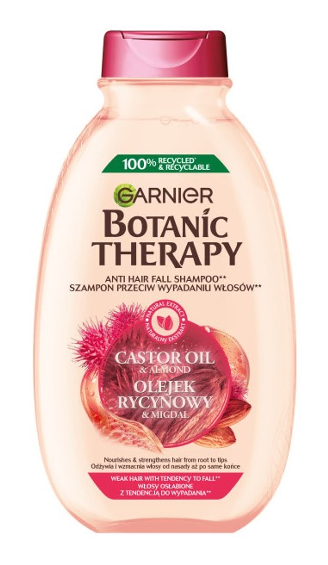 

Garnier Botanic Therapy Olejek Rycynowy i Migdał Szampon do włosów osłabionych i łamliwych 400ml