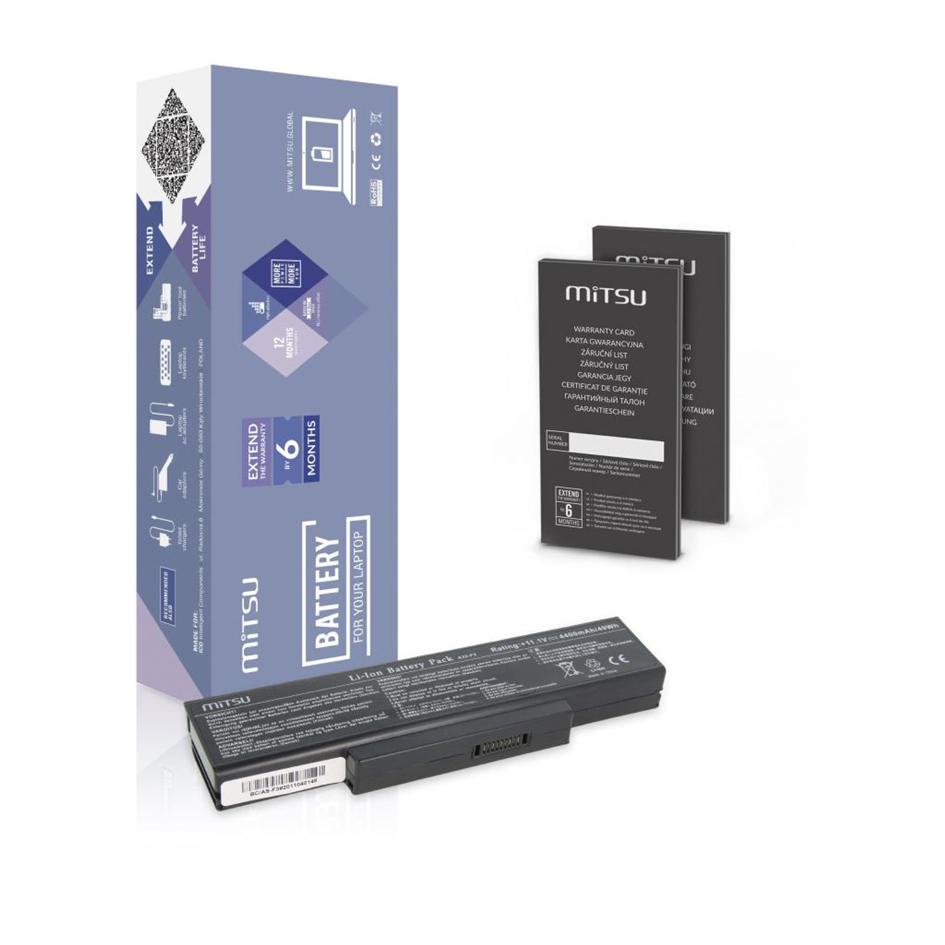 

Bateria Mitsu do Asus F2, F3, Z94, Z96