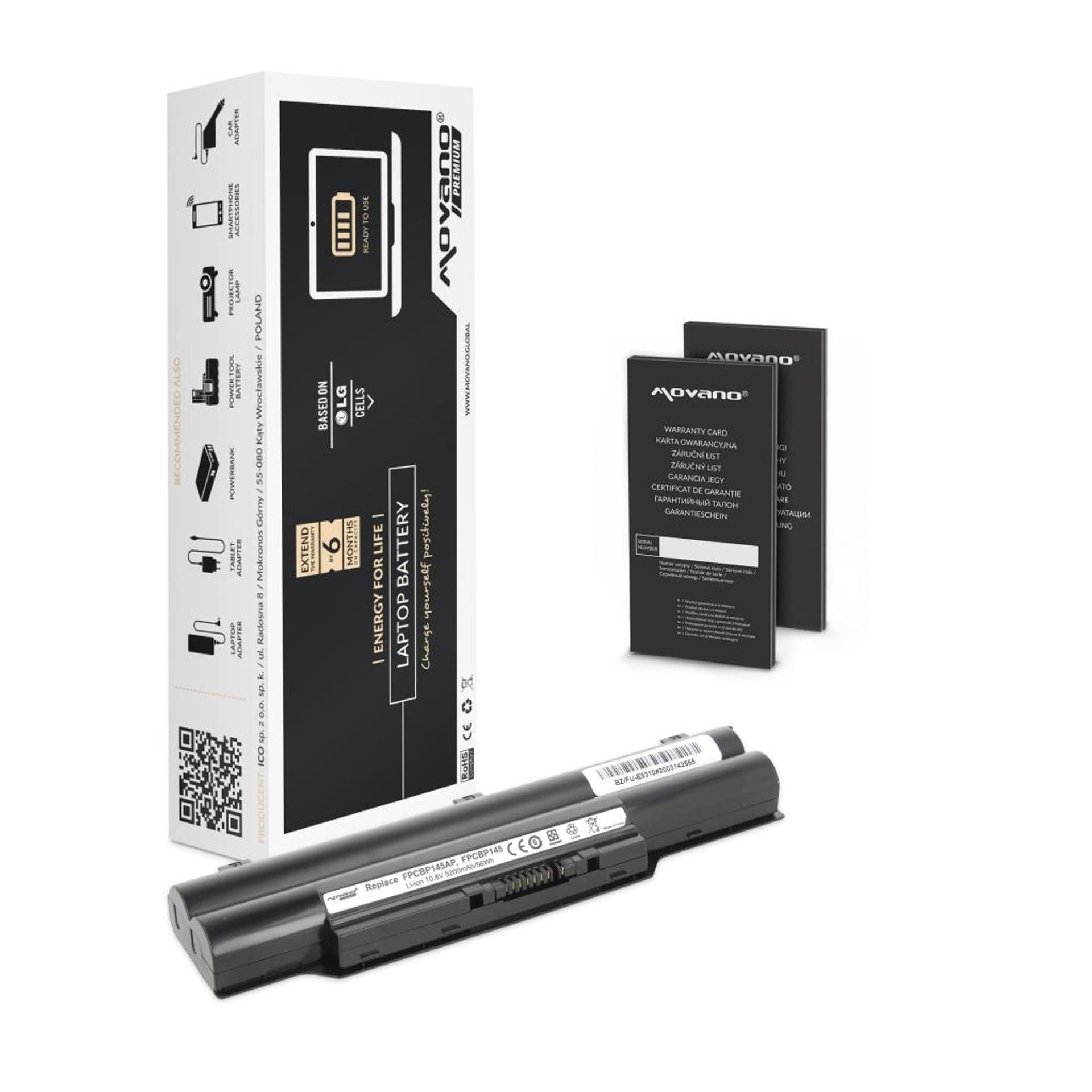 

Bateria Movano Premium do Fujitsu E8310, S7110