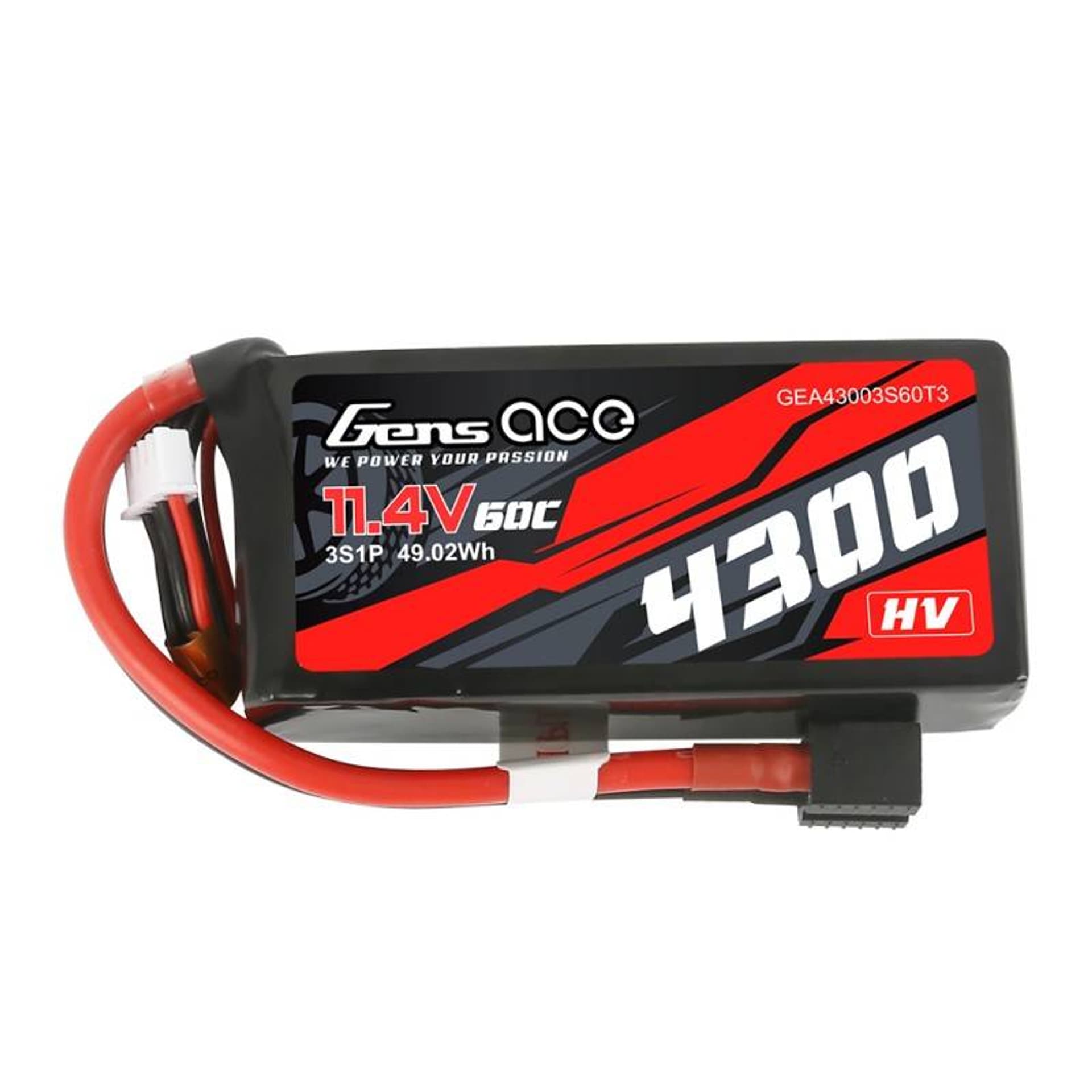 

Akumulator Gens Ace 4300mAh 11.4V 60C 3S1P z XT60/T-Plug