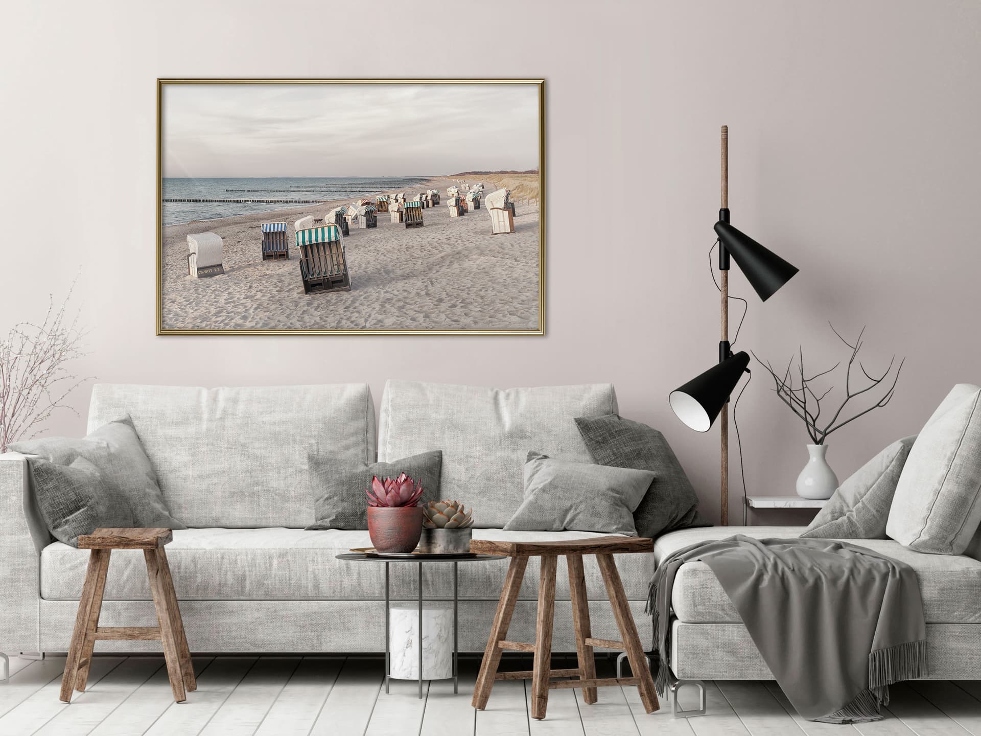 

Plakat - Bałtyckie kosze plażowe (rozmiar 60x40, wykończenie Rama złota)