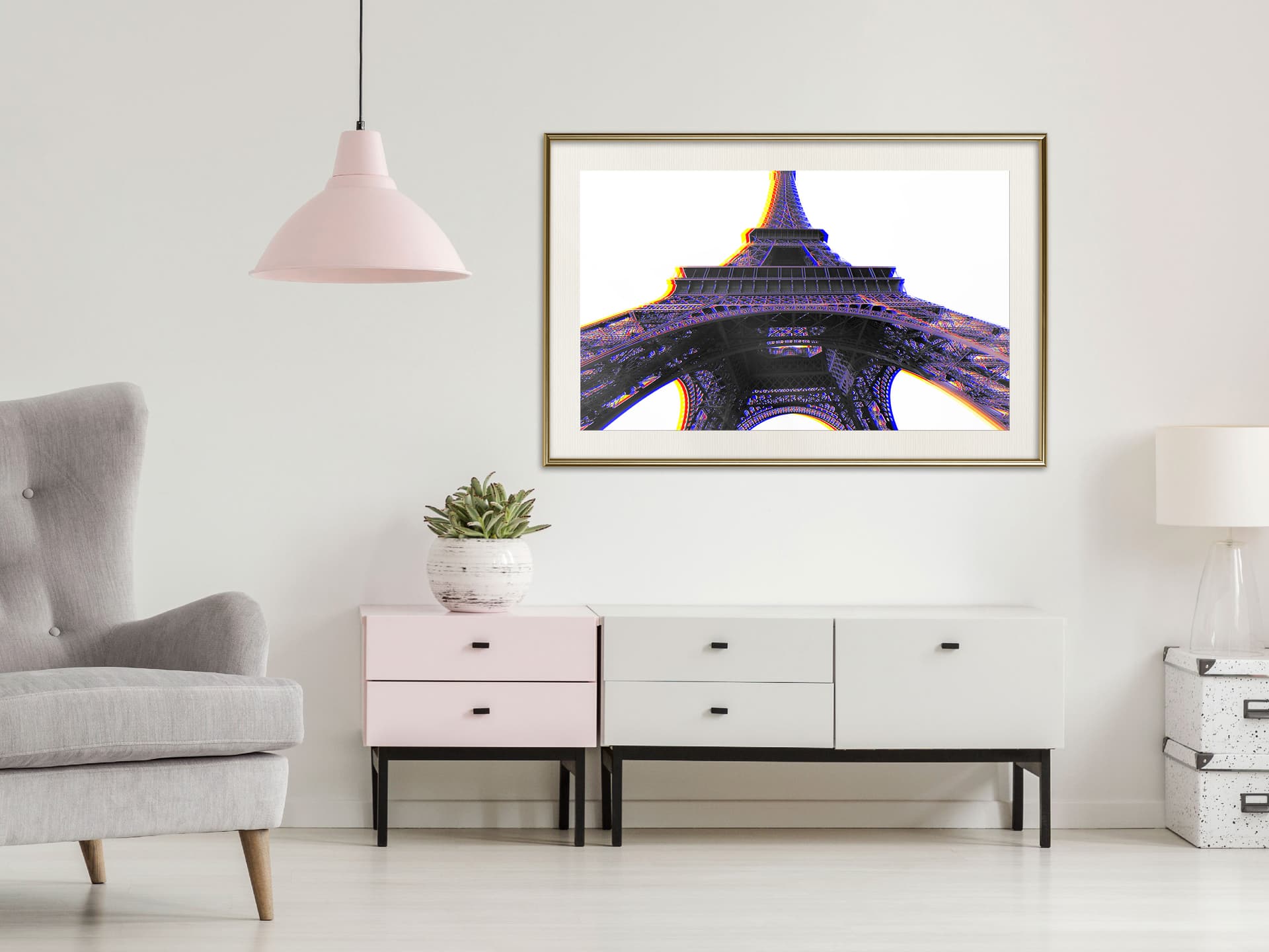 

Plakat - Symbol Paryża (fioletowy) (rozmiar 30x20, wykończenie Rama złota z passe-partout)