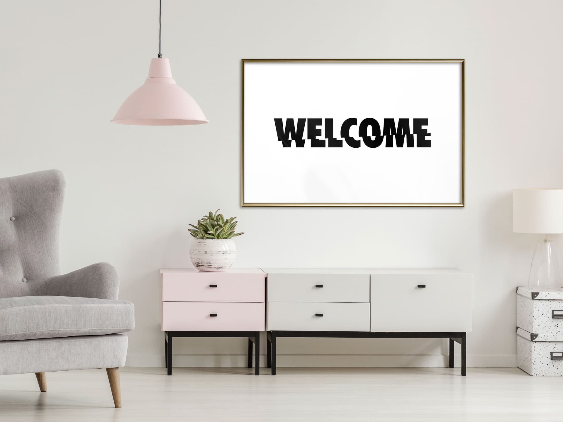 

Plakat - Witajcie (rozmiar 60x40, wykończenie Rama złota)