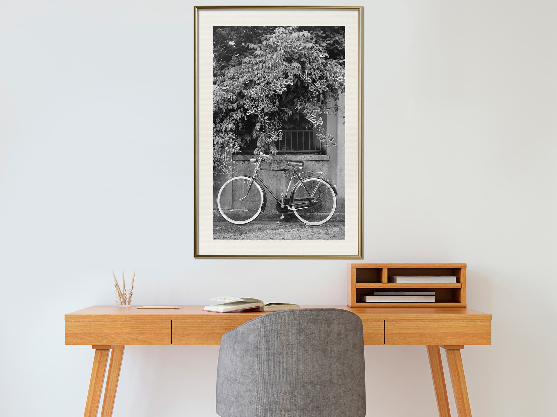 

Plakat - Rower z białymi oponami (rozmiar 30x45, wykończenie Rama złota z passe-partout)