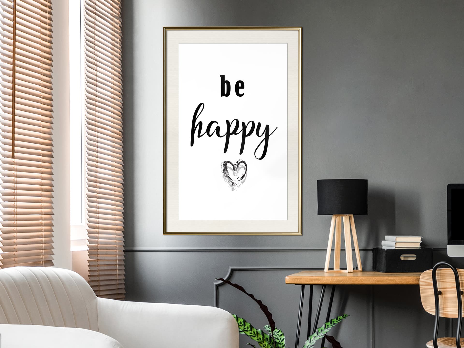 

Plakat - Don't Worry (rozmiar 40x60, wykończenie Rama złota z passe-partout)