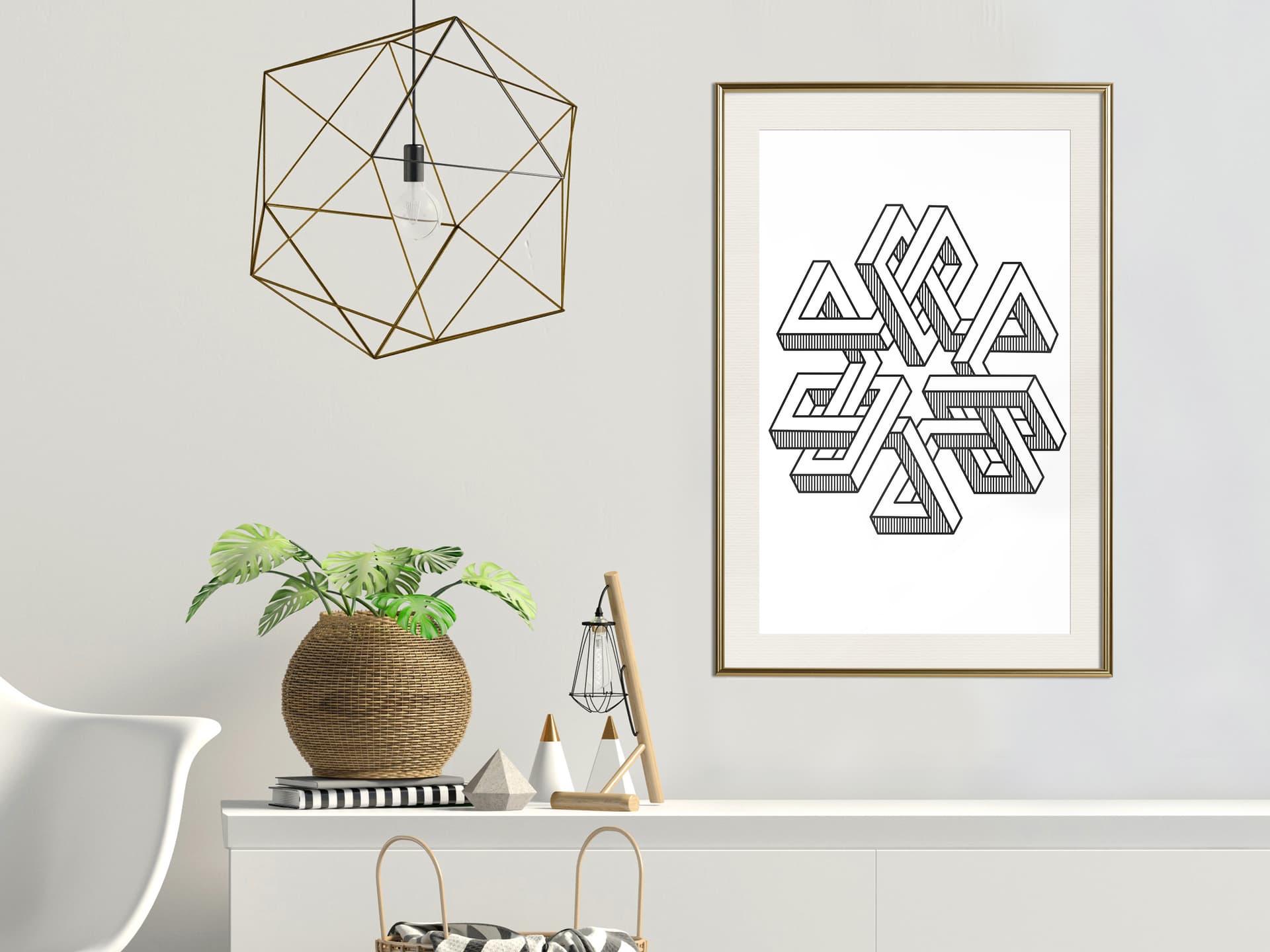 

Plakat - Figura niemożliwa (rozmiar 30x45, wykończenie Rama złota z passe-partout)