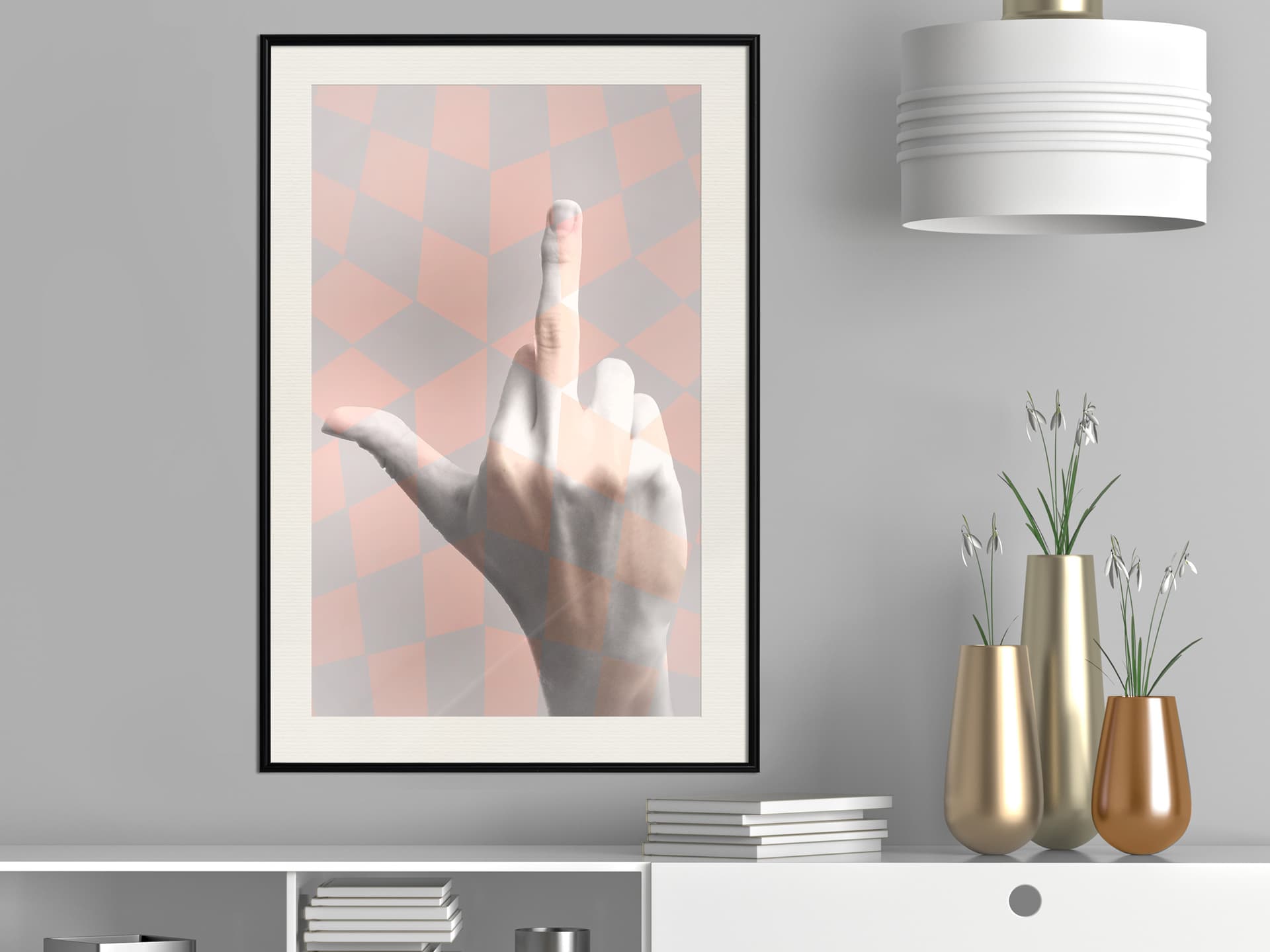

Plakat - Środkowy palec (rozmiar 30x45, wykończenie Rama czarna z passe-partout)