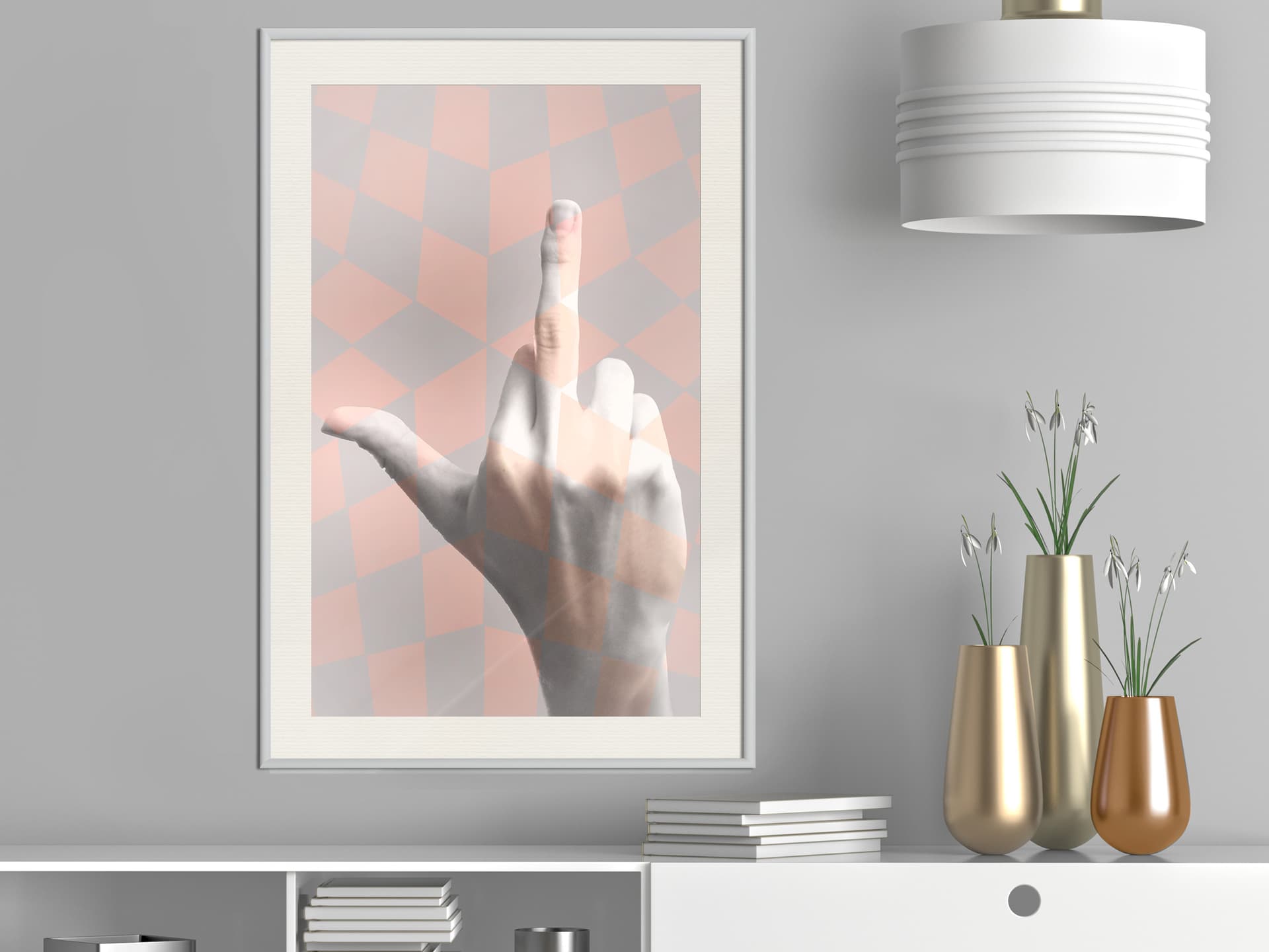 

Plakat - Środkowy palec (rozmiar 30x45, wykończenie Rama biała z passe-partout)