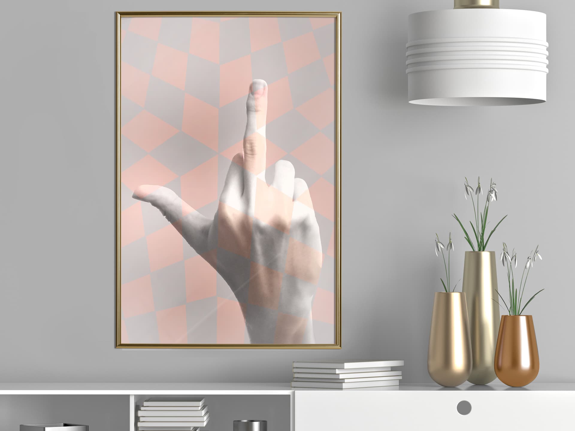 

Plakat - Środkowy palec (rozmiar 30x45, wykończenie Rama złota)