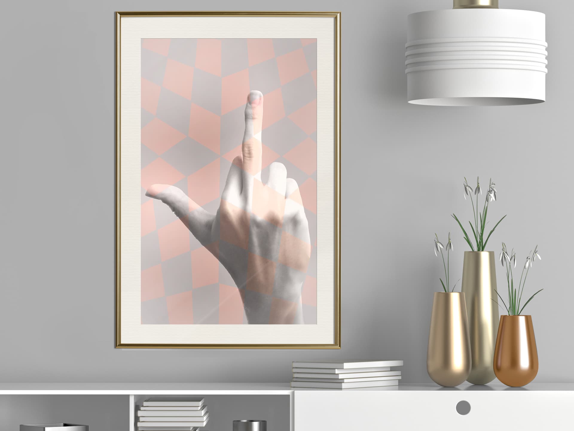 

Plakat - Środkowy palec (rozmiar 30x45, wykończenie Rama złota z passe-partout)