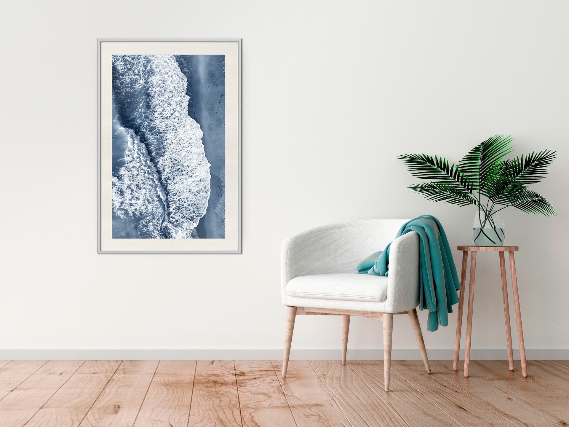 

Plakat - Spieniona fala (rozmiar 20x30, wykończenie Rama biała z passe-partout)