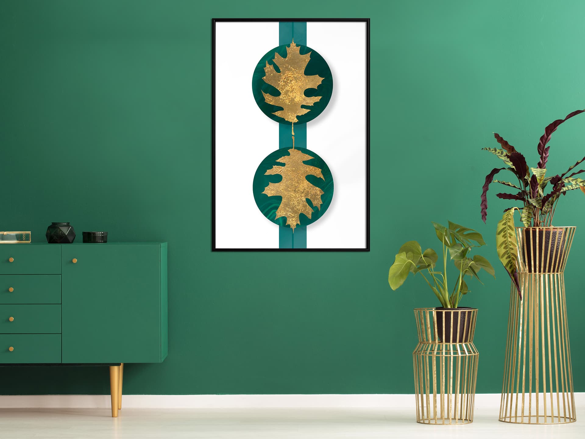 

Plakat - Pozłacane liście dębu (rozmiar 30x45, wykończenie Rama czarna)