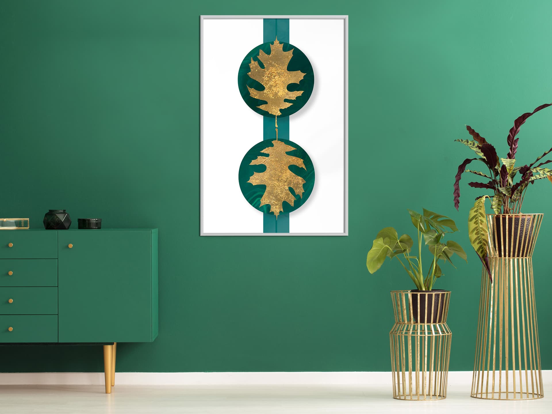 

Plakat - Pozłacane liście dębu (rozmiar 30x45, wykończenie Rama biała)