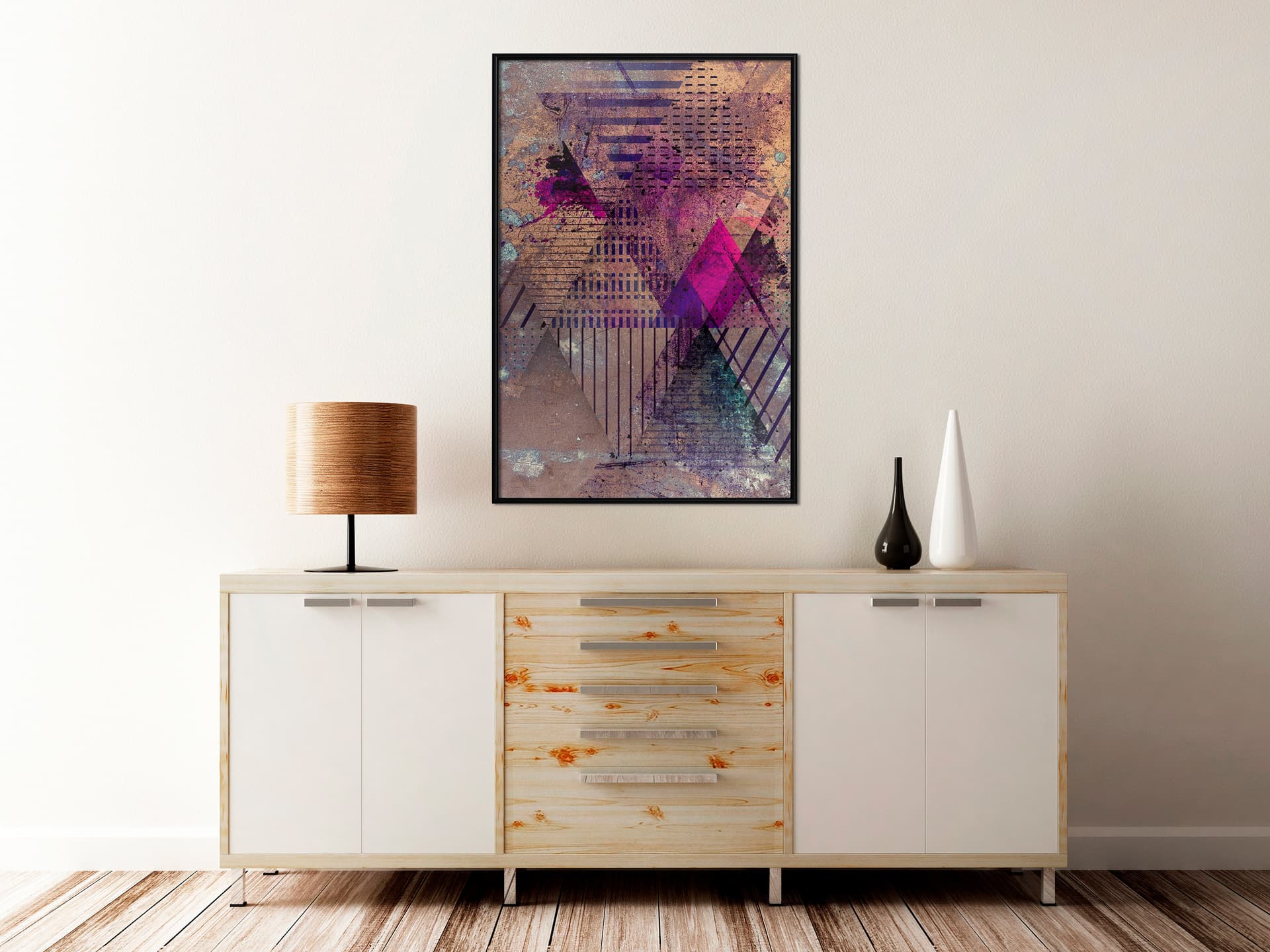 

Plakat - Różowy patchwork I (rozmiar 30x45, wykończenie Rama czarna)