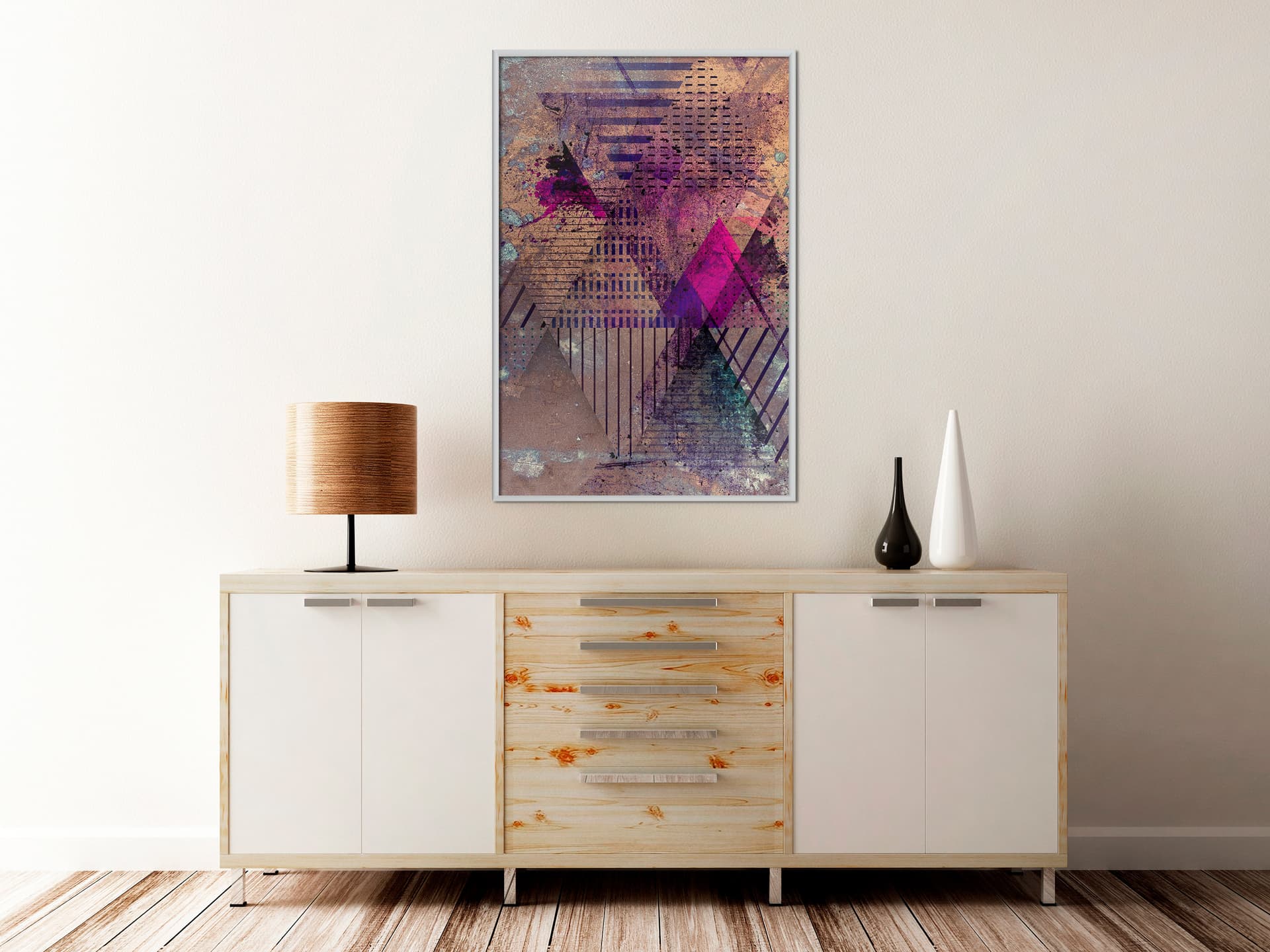 

Plakat - Różowy patchwork I (rozmiar 20x30, wykończenie Rama biała)