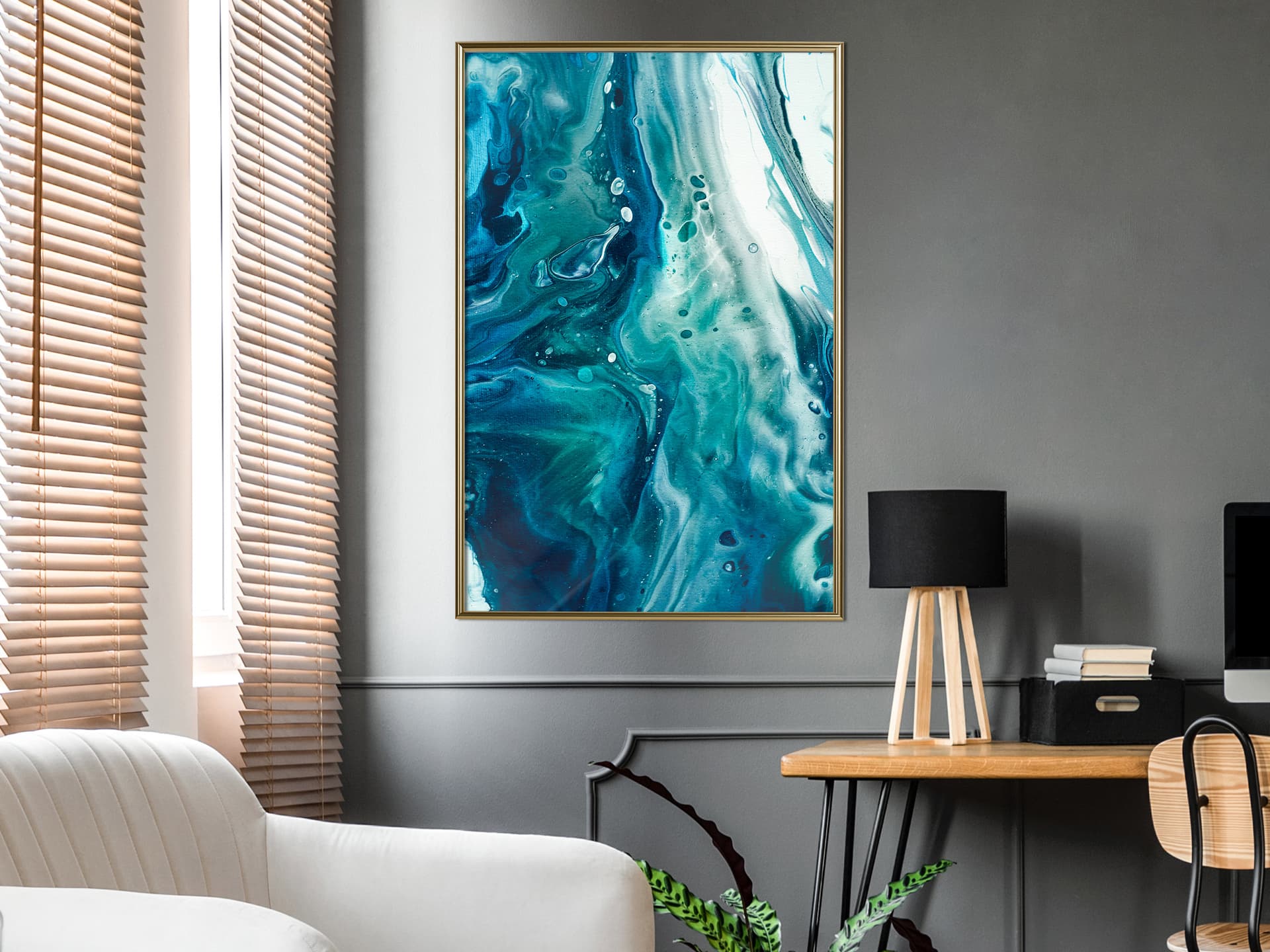 

Plakat - Acrylic Pouring II (rozmiar 20x30, wykończenie Rama złota)