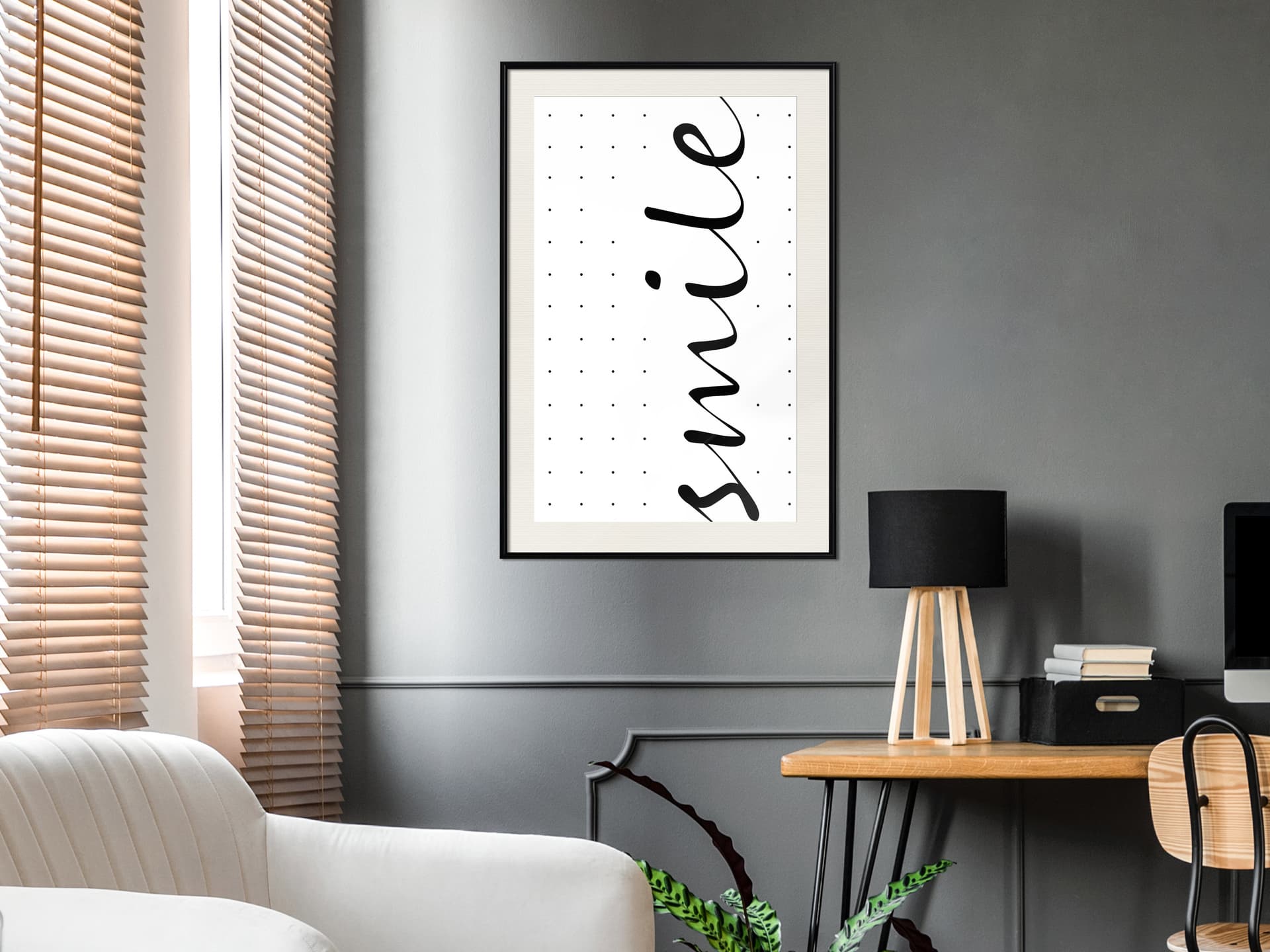 

Plakat - Uśmiechnij się (rozmiar 30x45, wykończenie Rama czarna z passe-partout)