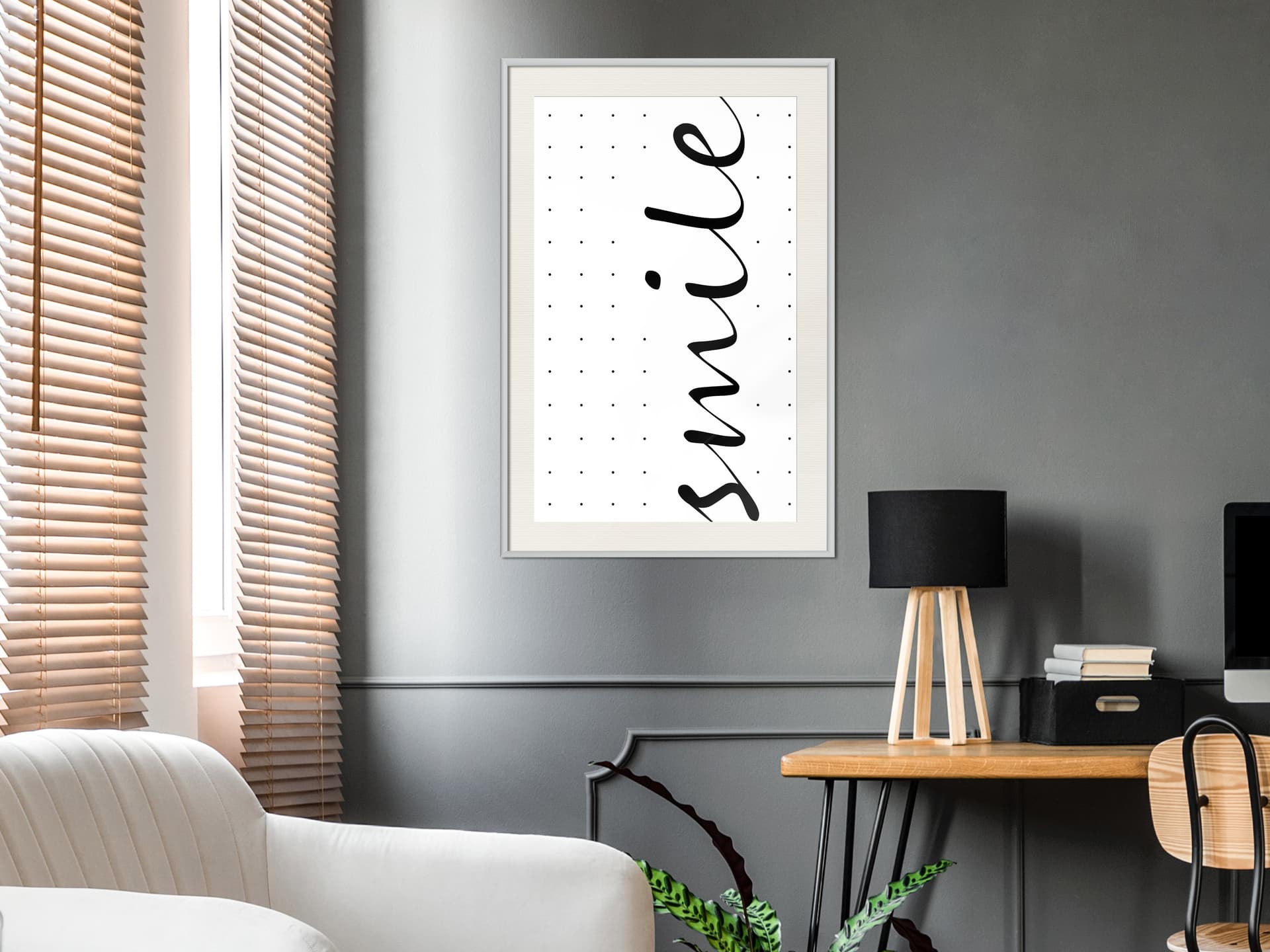 

Plakat - Uśmiechnij się (rozmiar 40x60, wykończenie Rama biała z passe-partout)