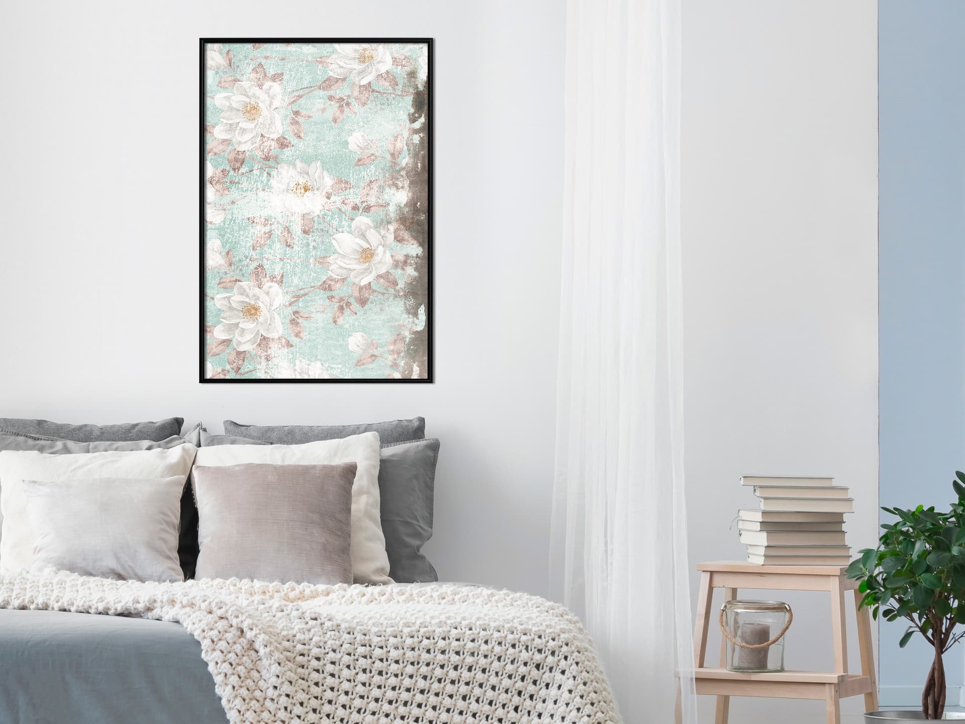 

Plakat - Kwiatowy muślin (rozmiar 40x60, wykończenie Rama czarna)