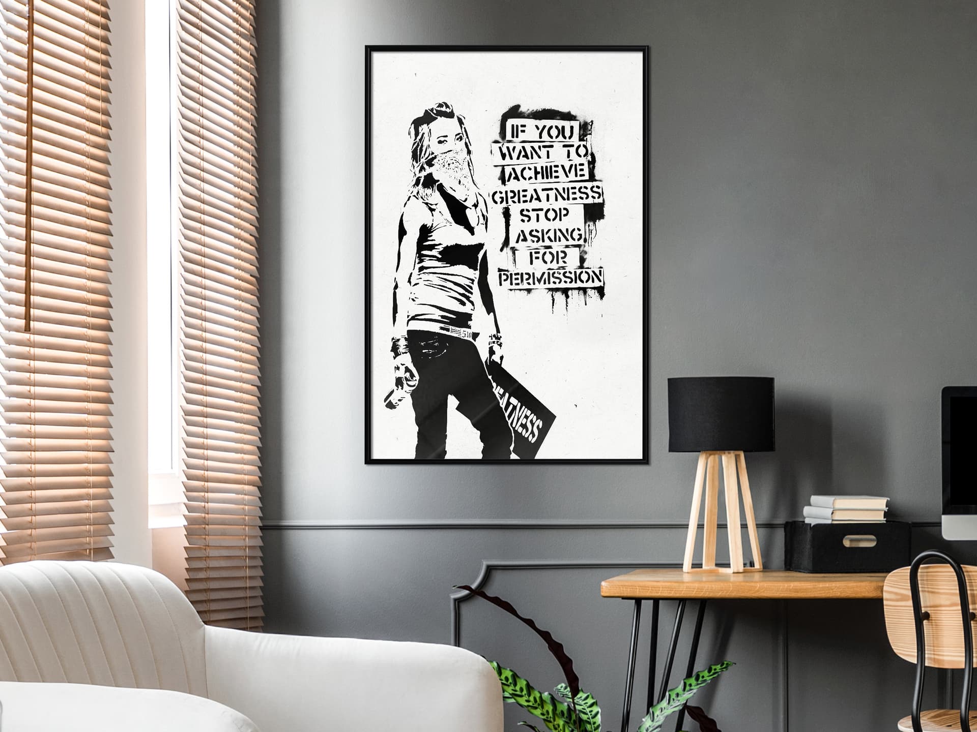 

Plakat - If You Want To Achieve Greatness (rozmiar 40x60, wykończenie Rama czarna)