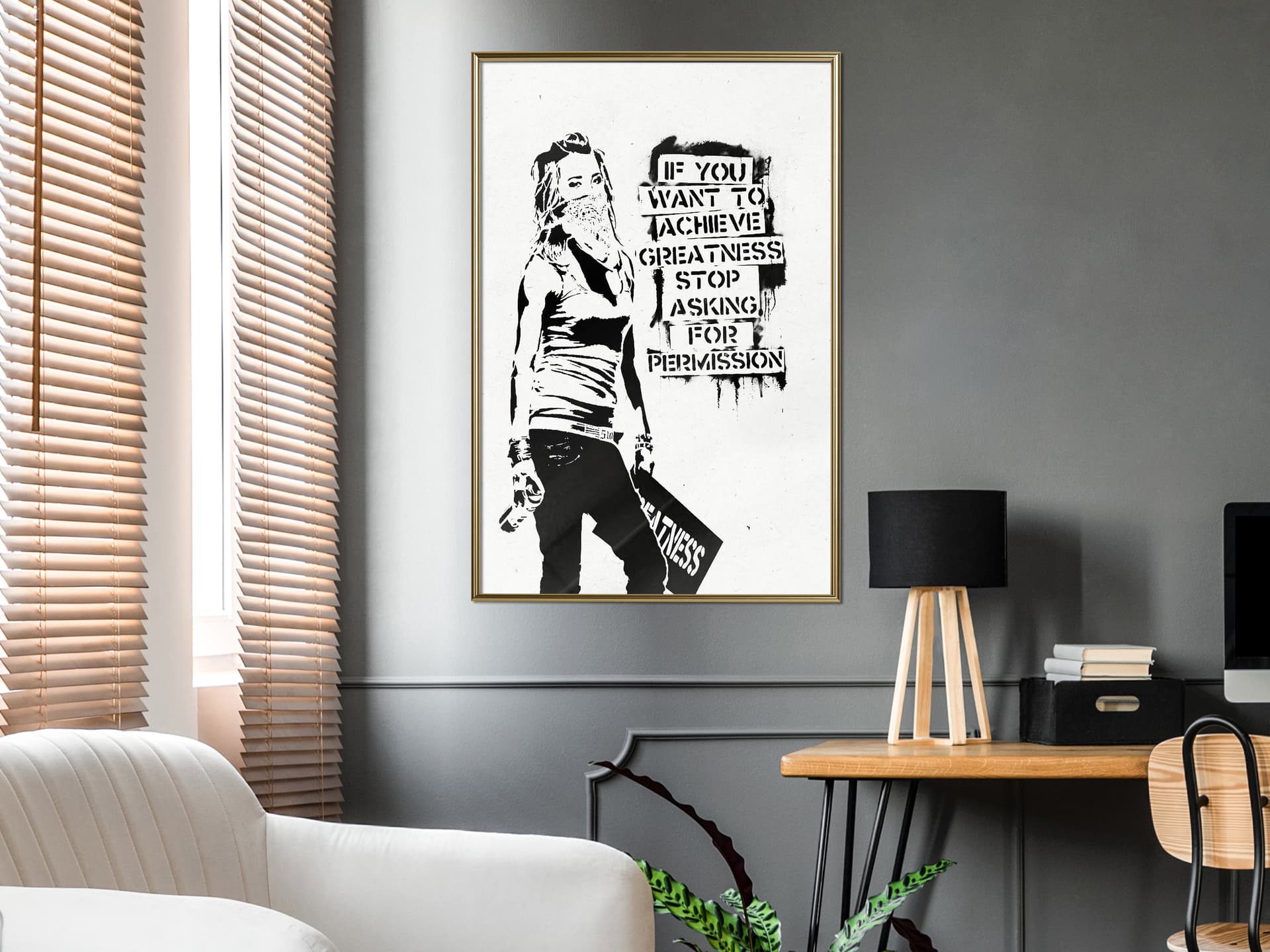 

Plakat - If You Want To Achieve Greatness (rozmiar 40x60, wykończenie Rama złota)