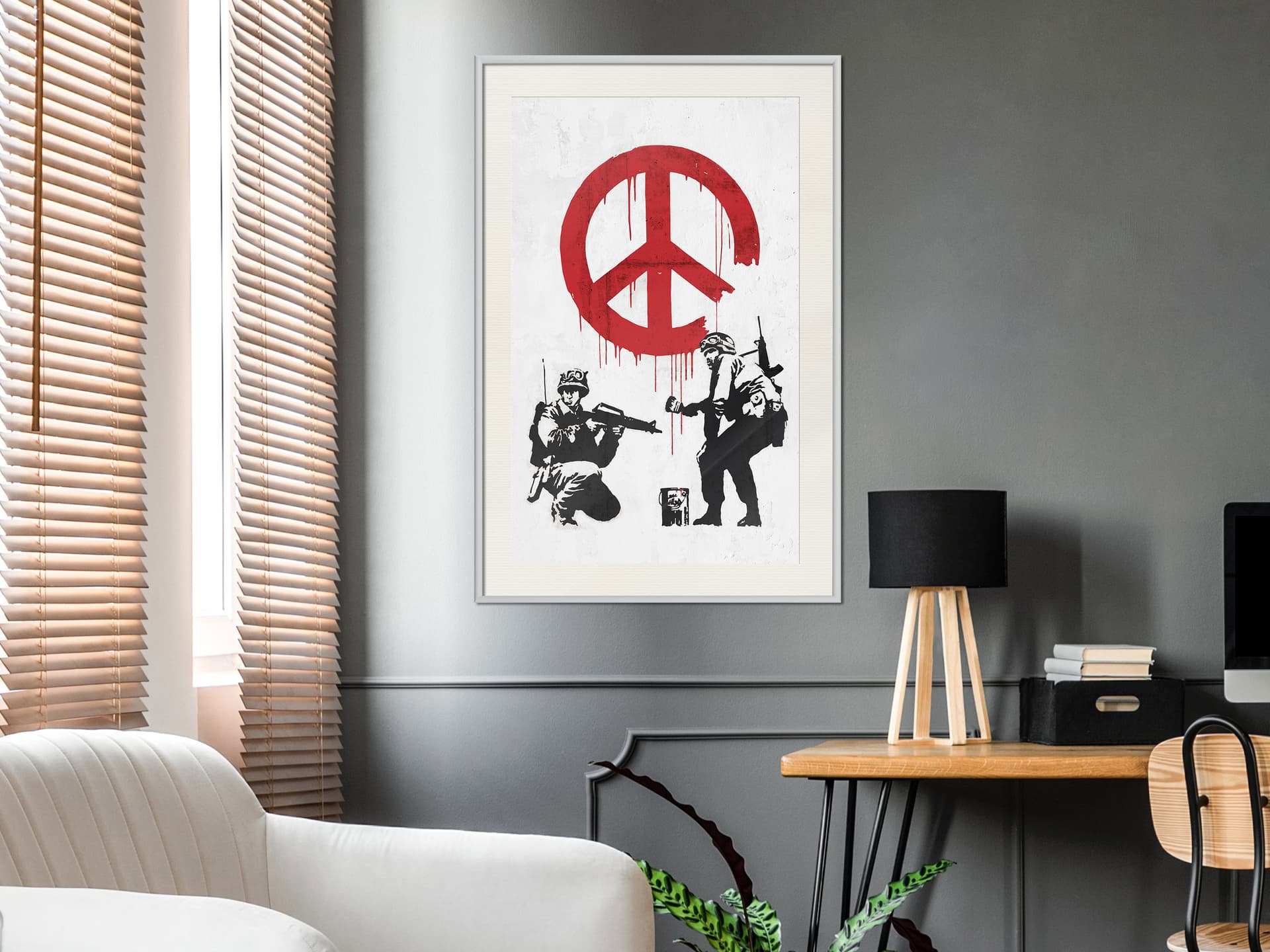 

Plakat - Banksy: CND Soldiers II (rozmiar 40x60, wykończenie Rama biała z passe-partout)