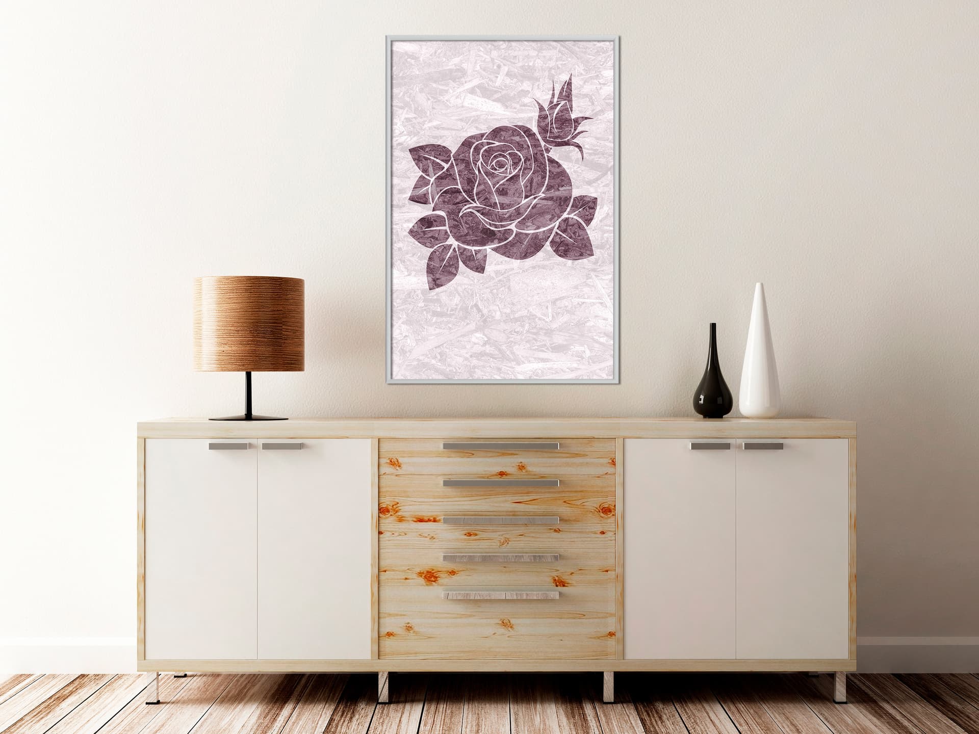 

Plakat - Monochromatyczna róża (rozmiar 30x45, wykończenie Rama biała)