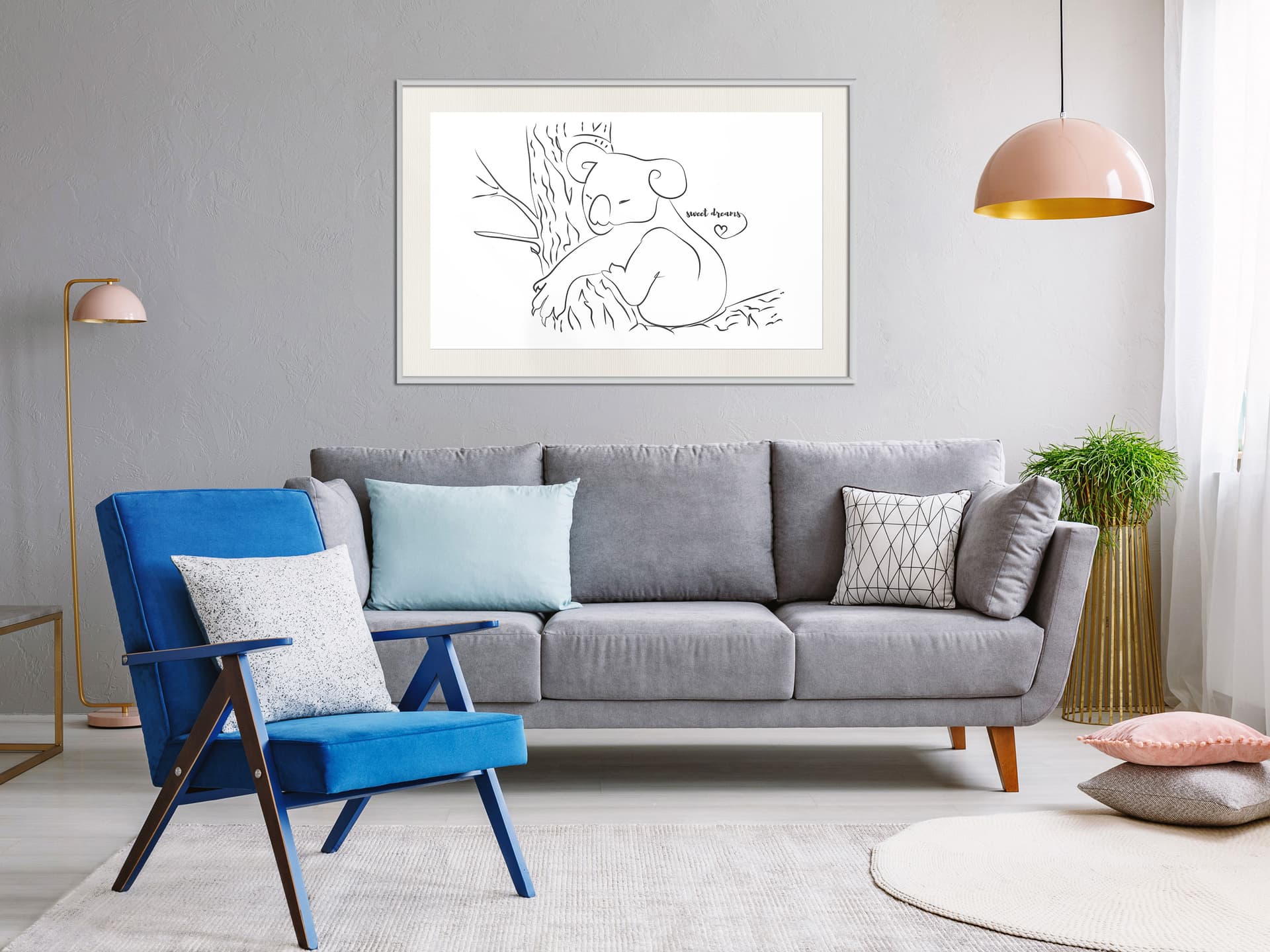 

Plakat - Odpoczywający koala (rozmiar 60x40, wykończenie Rama biała z passe-partout)