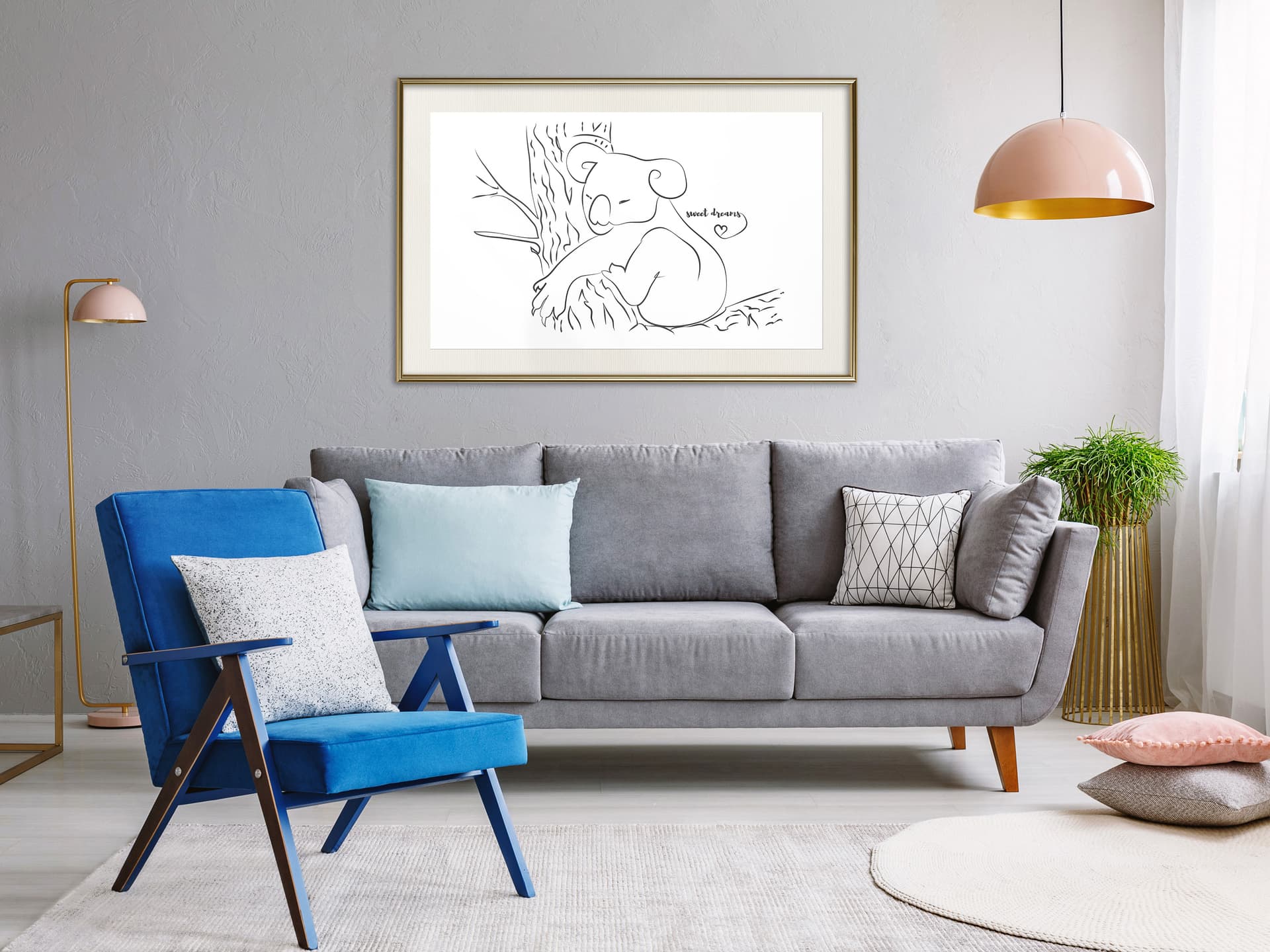 

Plakat - Odpoczywający koala (rozmiar 30x20, wykończenie Rama złota z passe-partout)