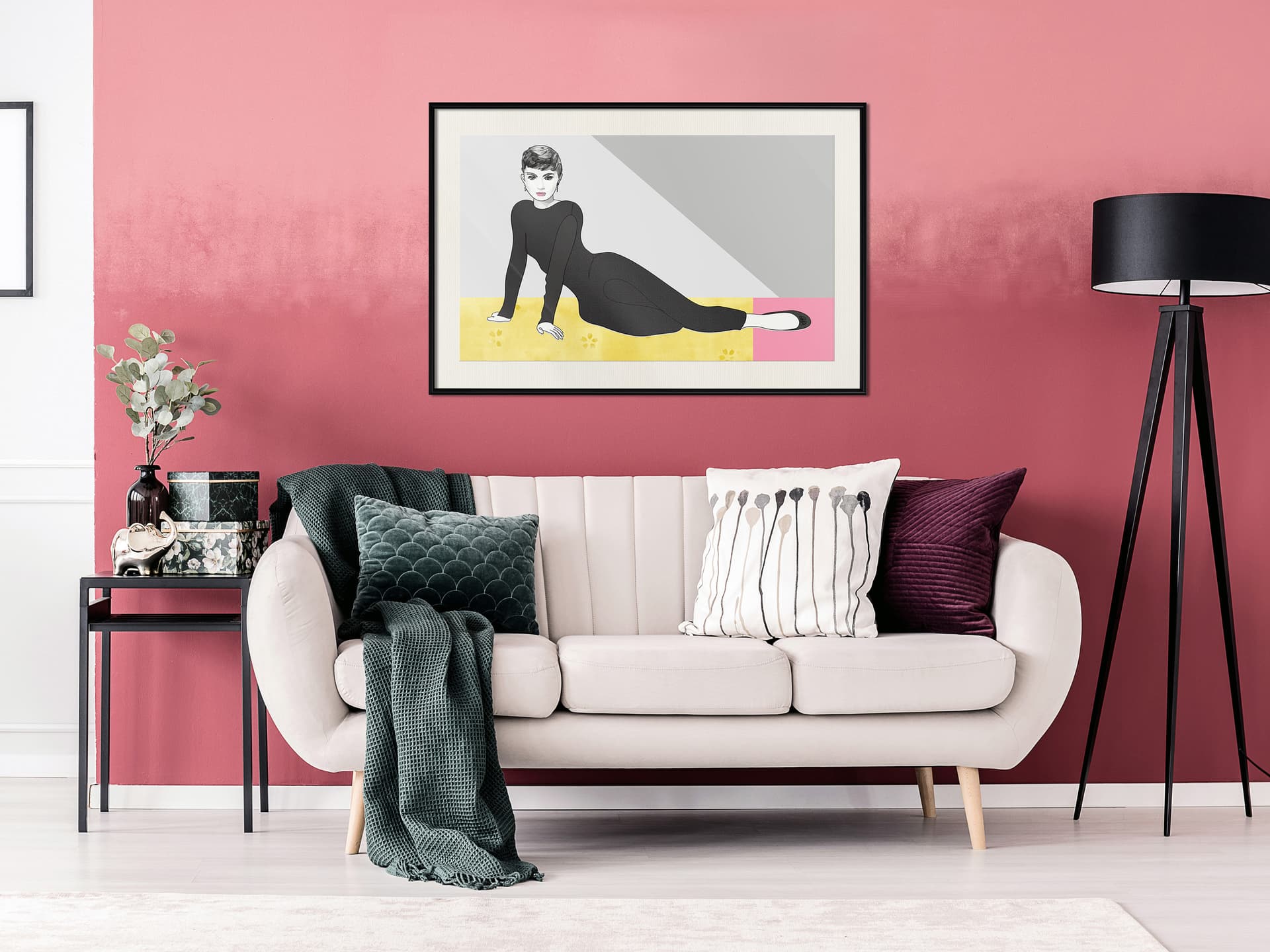 

Plakat - Elegancka Audrey (rozmiar 30x20, wykończenie Rama czarna z passe-partout)