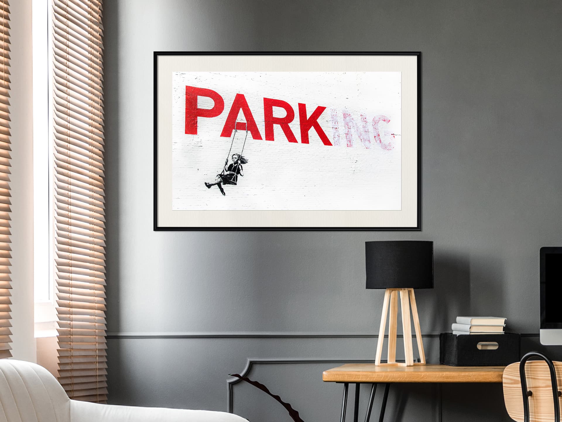 

Plakat - Banksy: Park(ing) (rozmiar 45x30, wykończenie Rama czarna z passe-partout)