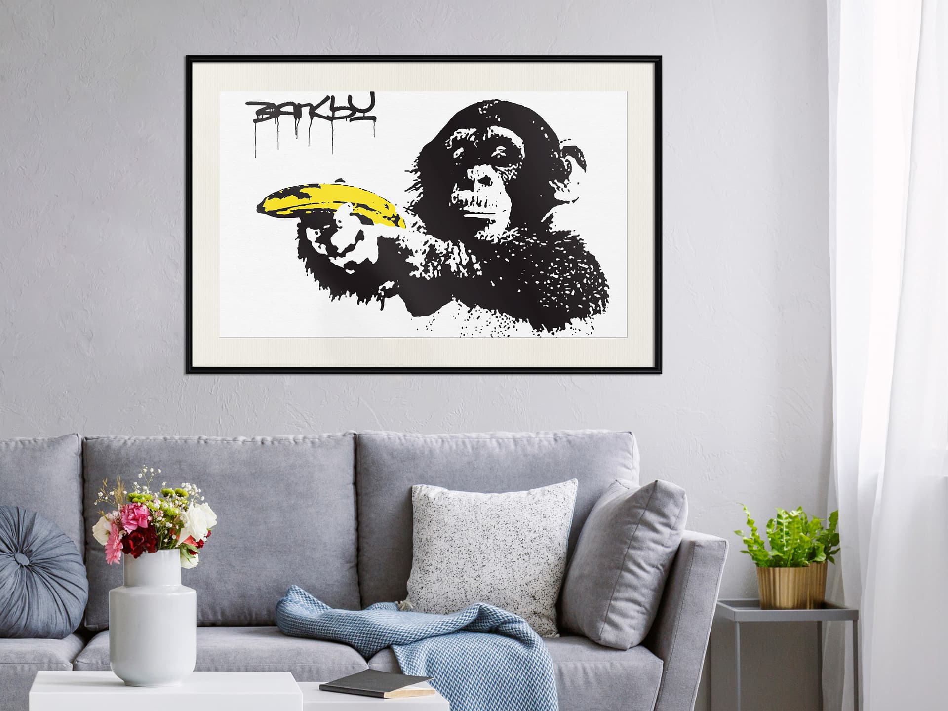 

Plakat - Banksy: Banana Gun I (rozmiar 90x60, wykończenie Rama czarna z passe-partout)