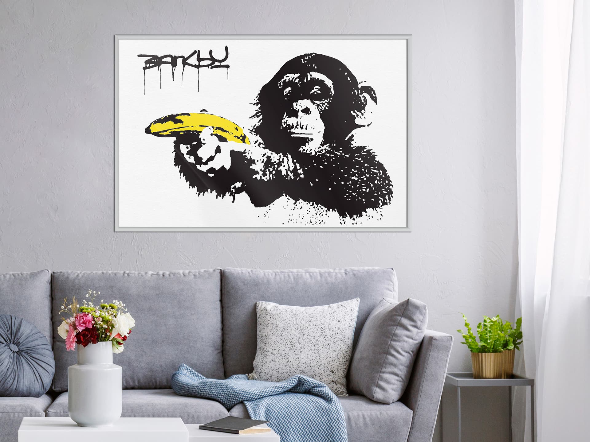 

Plakat - Banksy: Banana Gun I (rozmiar 45x30, wykończenie Rama biała)