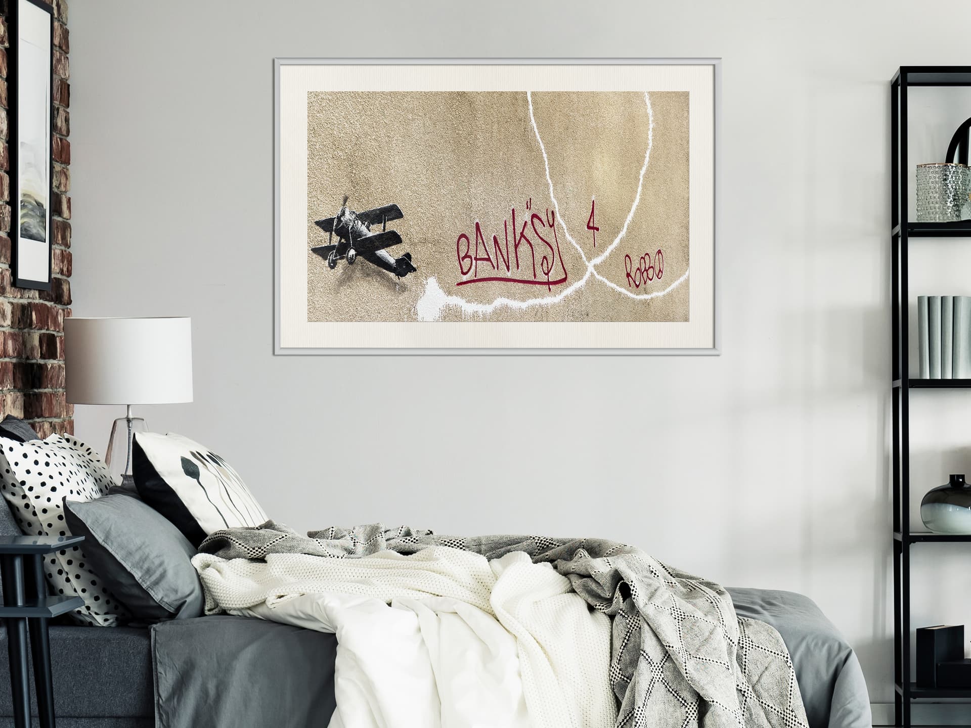 

Plakat - Banksy: Love Plane (rozmiar 90x60, wykończenie Rama biała z passe-partout)