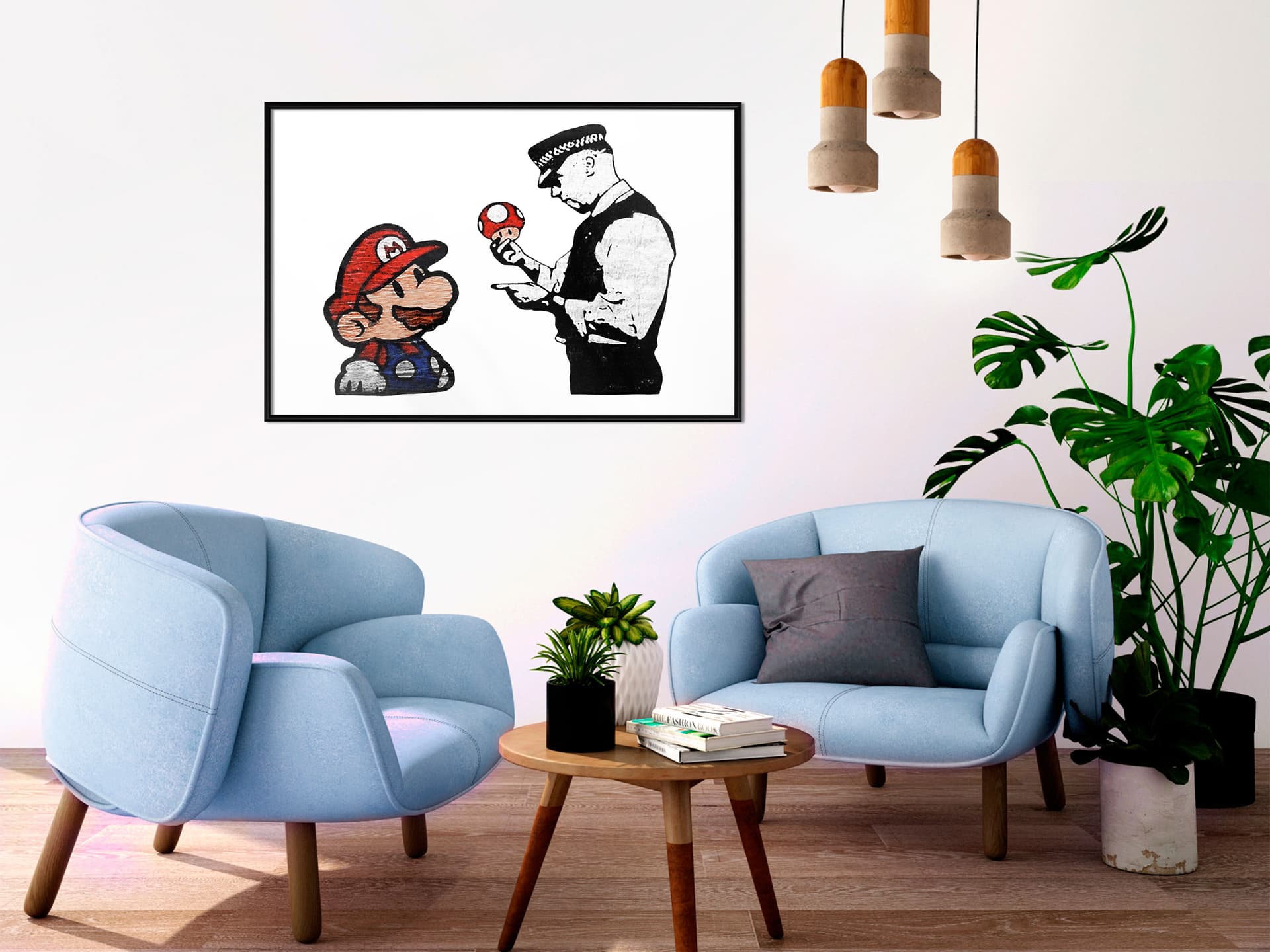 

Plakat - Banksy: Mario and Copper (rozmiar 45x30, wykończenie Rama czarna)