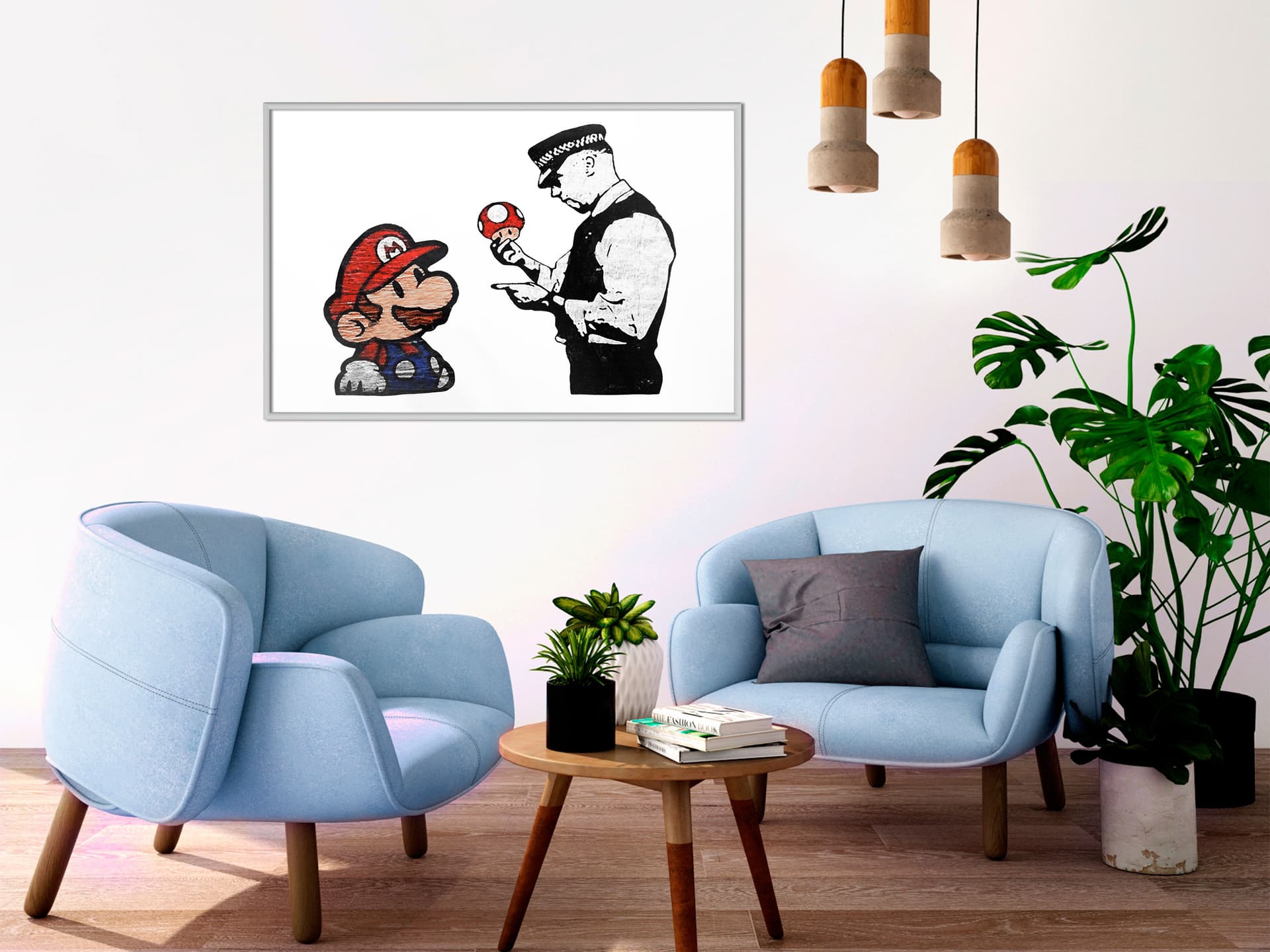 

Plakat - Banksy: Mario and Copper (rozmiar 30x20, wykończenie Rama biała)
