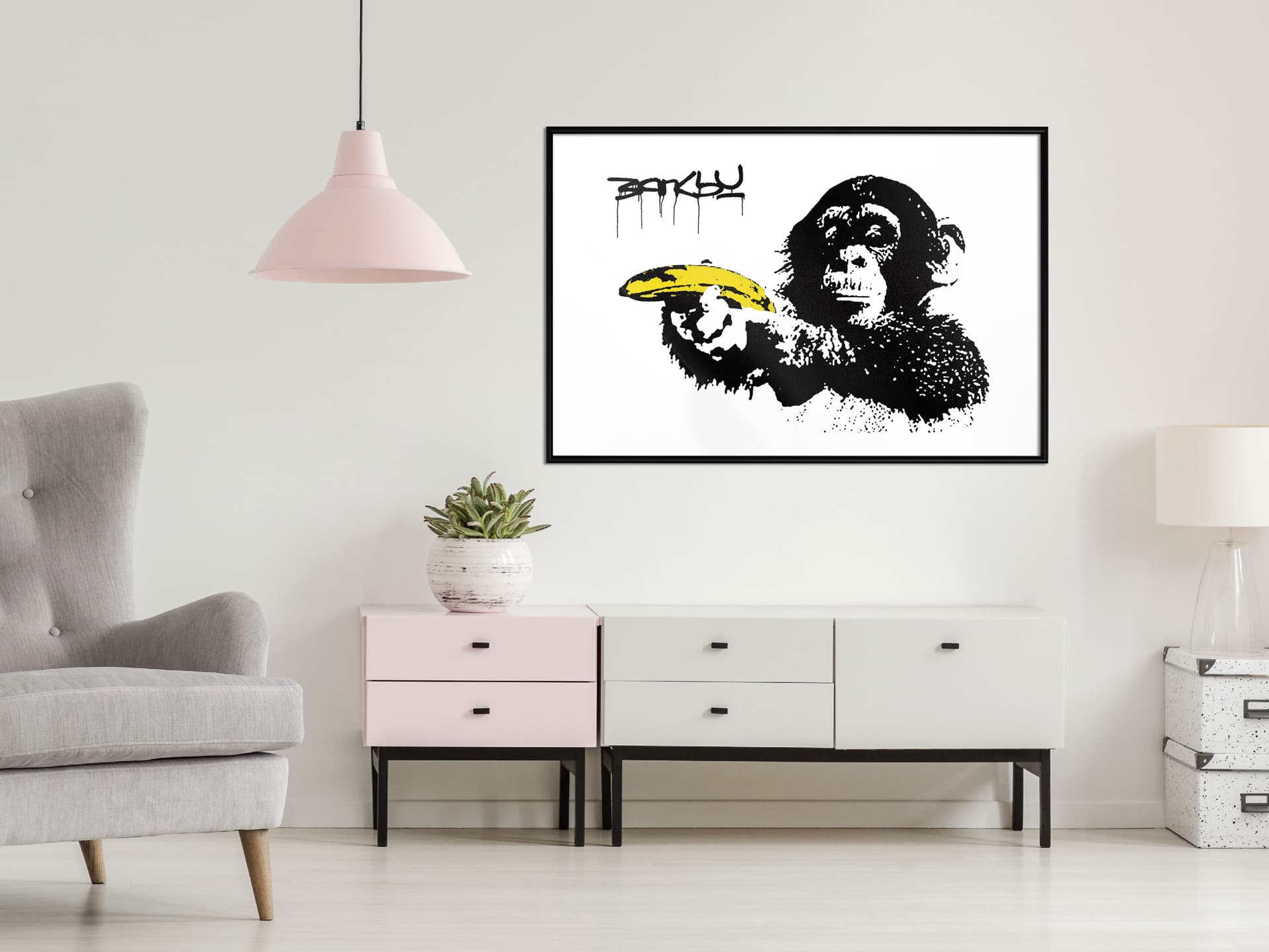 

Plakat - Banksy: Banana Gun II (rozmiar 90x60, wykończenie Rama czarna)