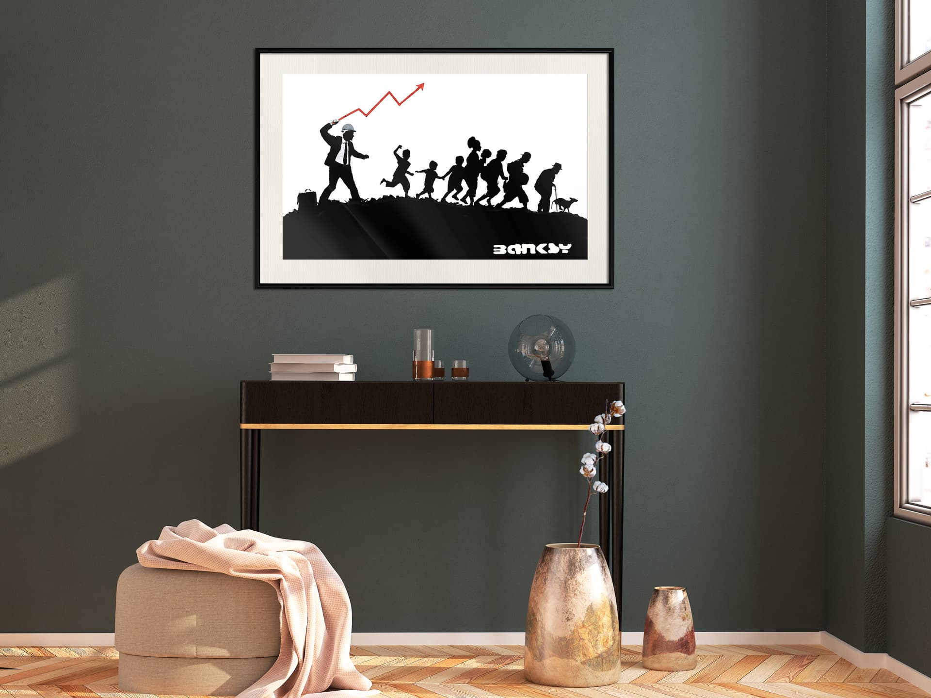 

Plakat - Banksy: The Whip (rozmiar 60x40, wykończenie Rama czarna z passe-partout)