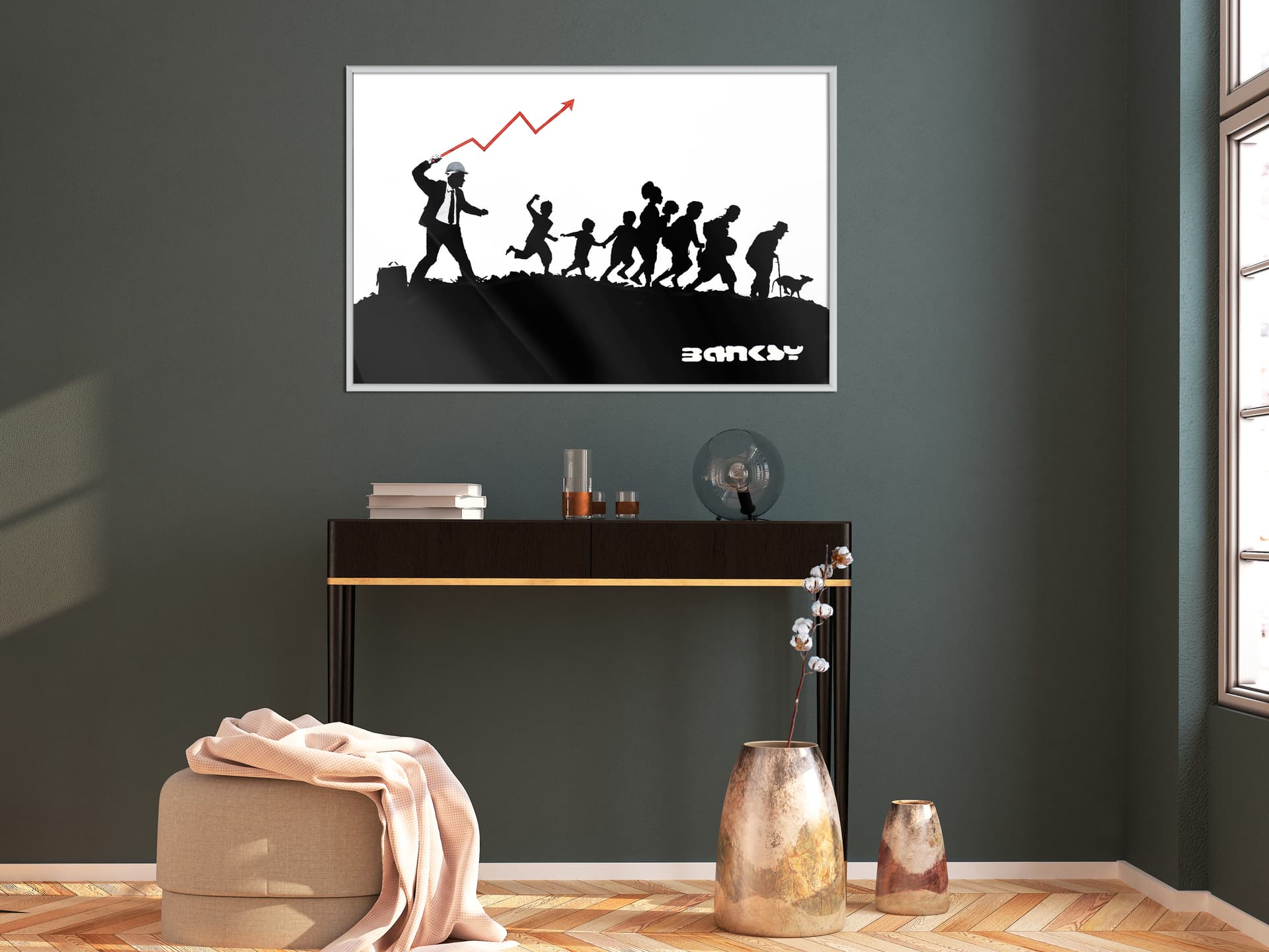 

Plakat - Banksy: The Whip (rozmiar 30x20, wykończenie Rama biała)