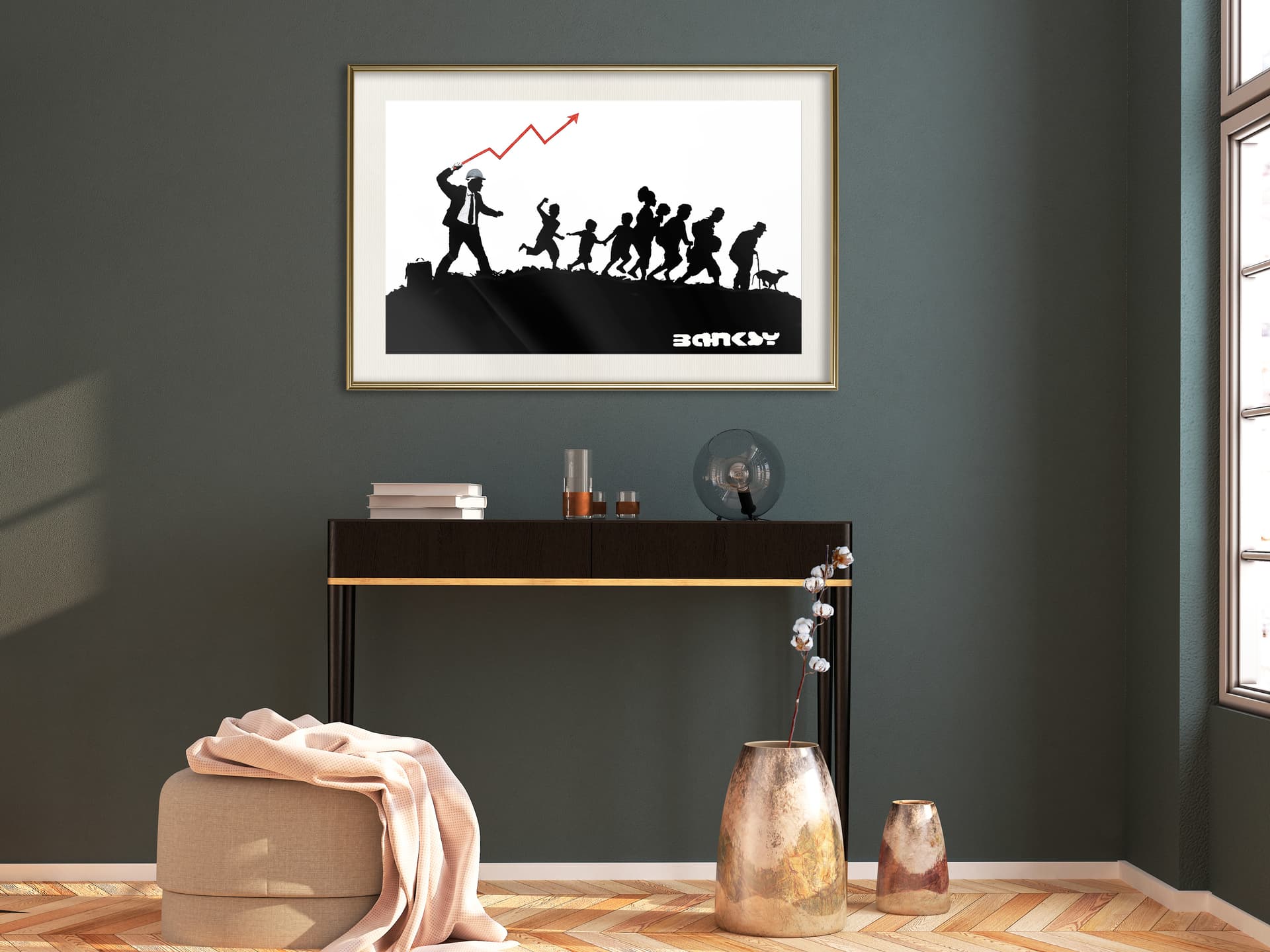

Plakat - Banksy: The Whip (rozmiar 30x20, wykończenie Rama złota z passe-partout)