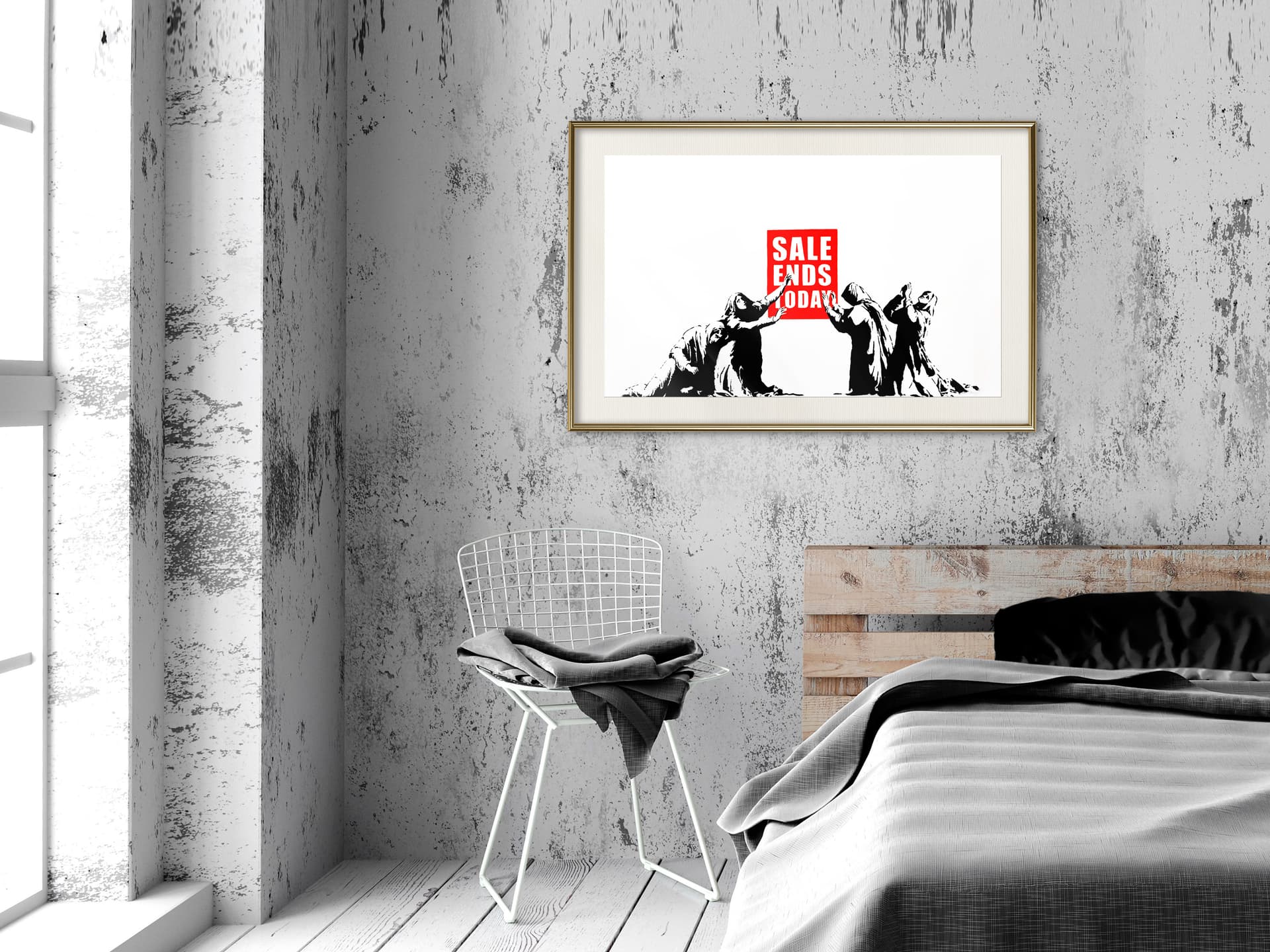 

Plakat - Banksy: Sale Ends (rozmiar 90x60, wykończenie Rama złota z passe-partout)